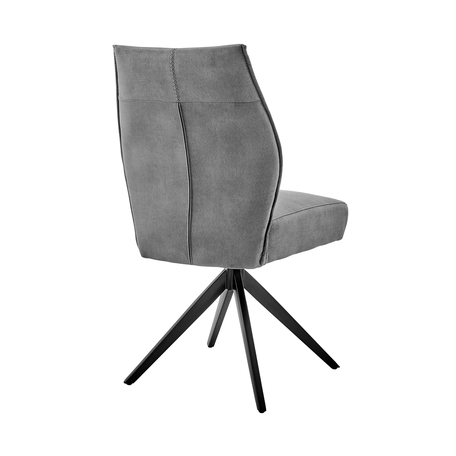 Fenton and Monarch 5 Piece Modern Rectangular Dining Set in Gray Melamine Wood and Charcoal Fabric - Image 3