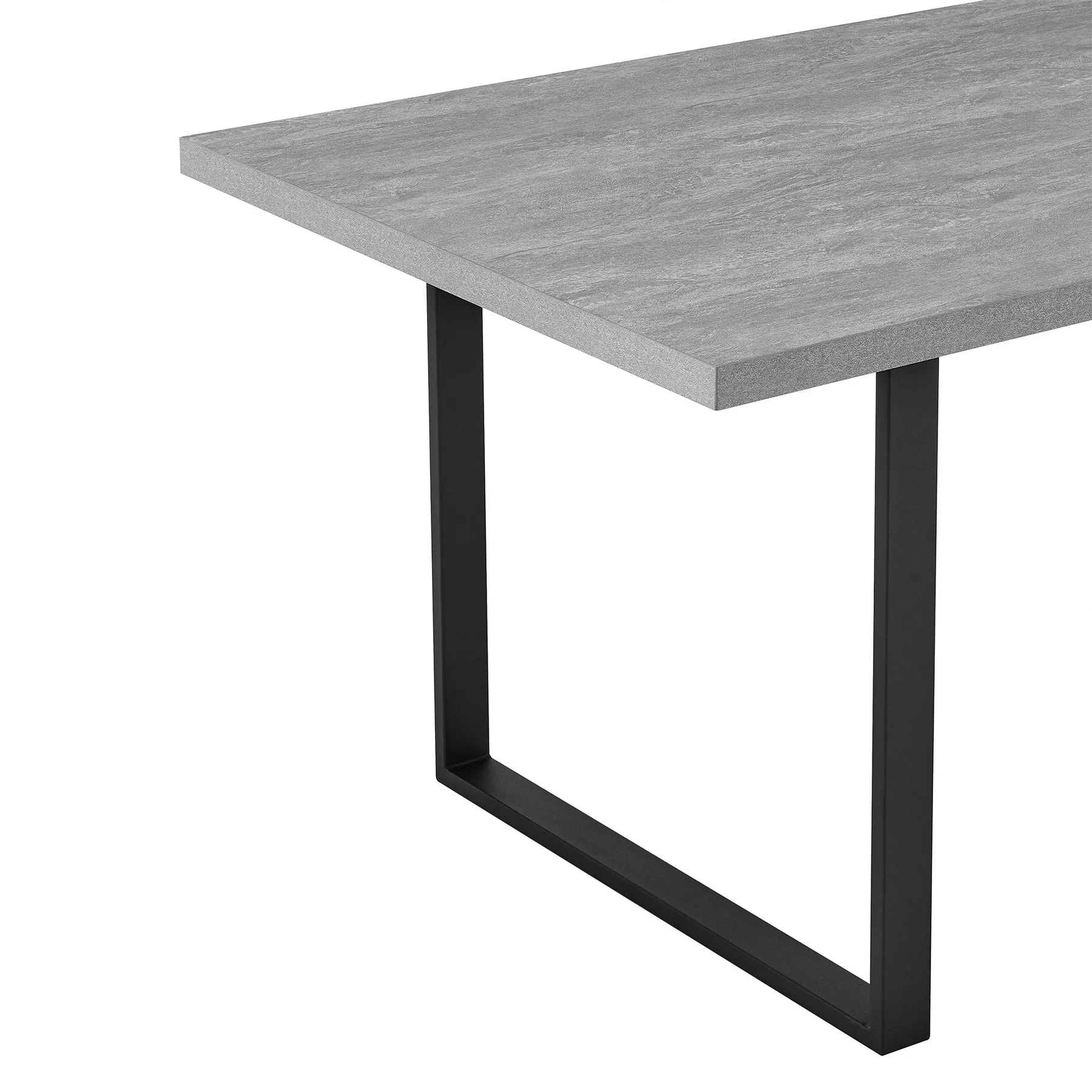 Fenton and Monarch 7 Piece Modern Rectangular Dining Set in Gray Melamine Wood and Charcoal Fabric - Image 7