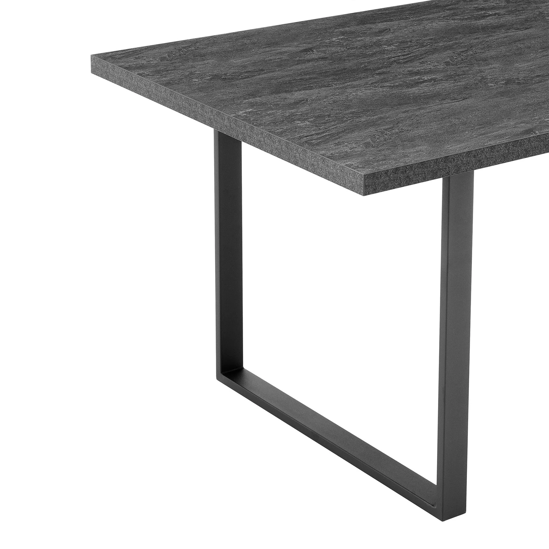 Fenton Dining Table with Charcoal Top and Black Base - Image 3