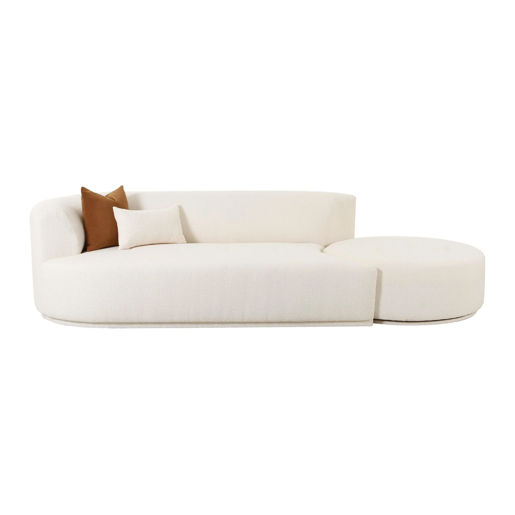 Fickle Cream Boucle 2-Piece Chaise Modular LAF Sofa - Image 3