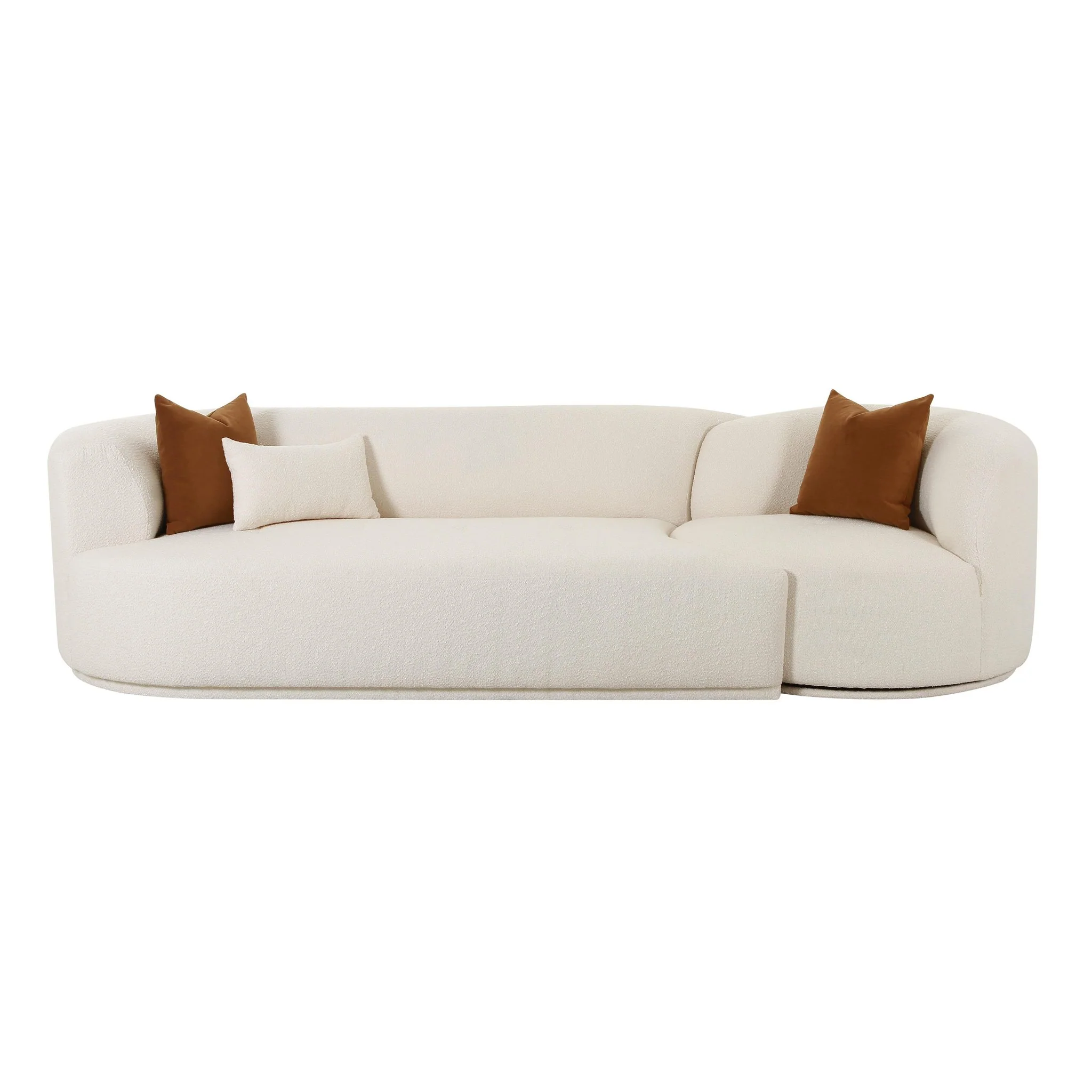 Fickle Cream Boucle 2-Piece Modular LAF Sofa - Image 4