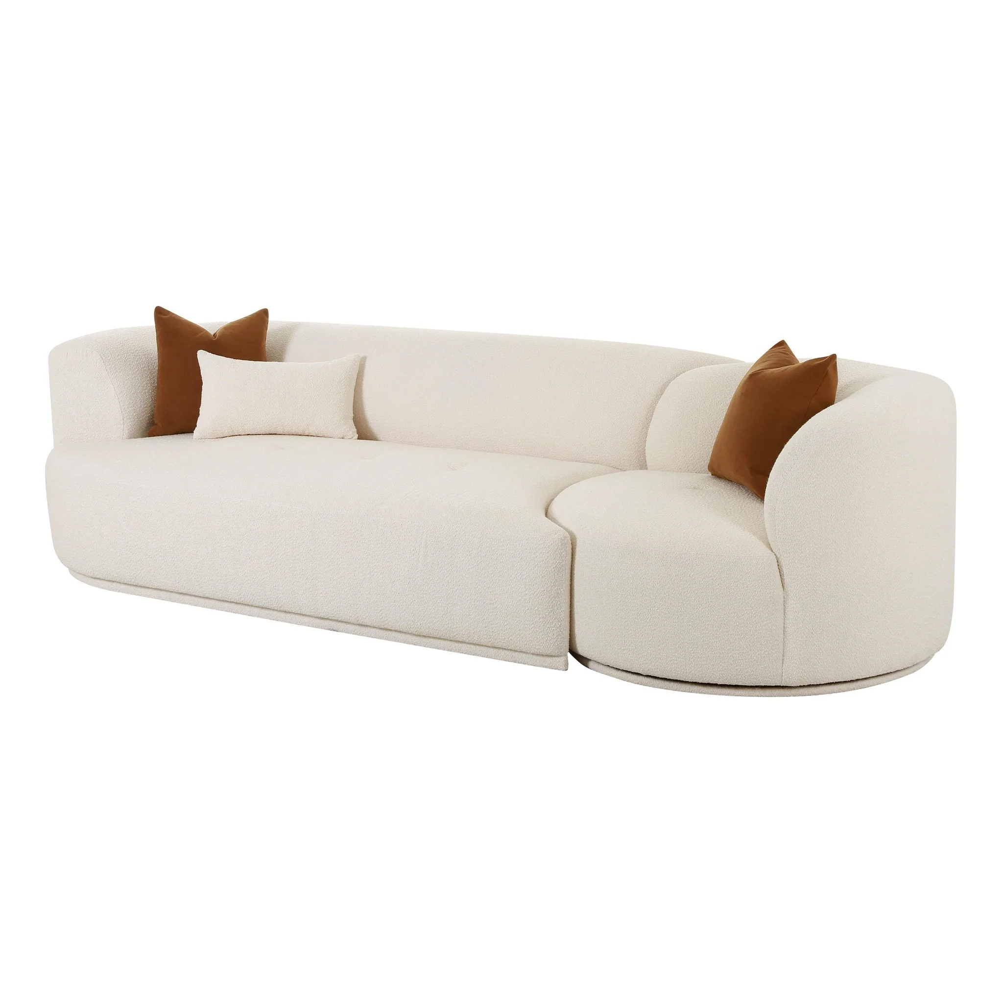 Fickle Cream Boucle 2-Piece Modular LAF Sofa - Image 5