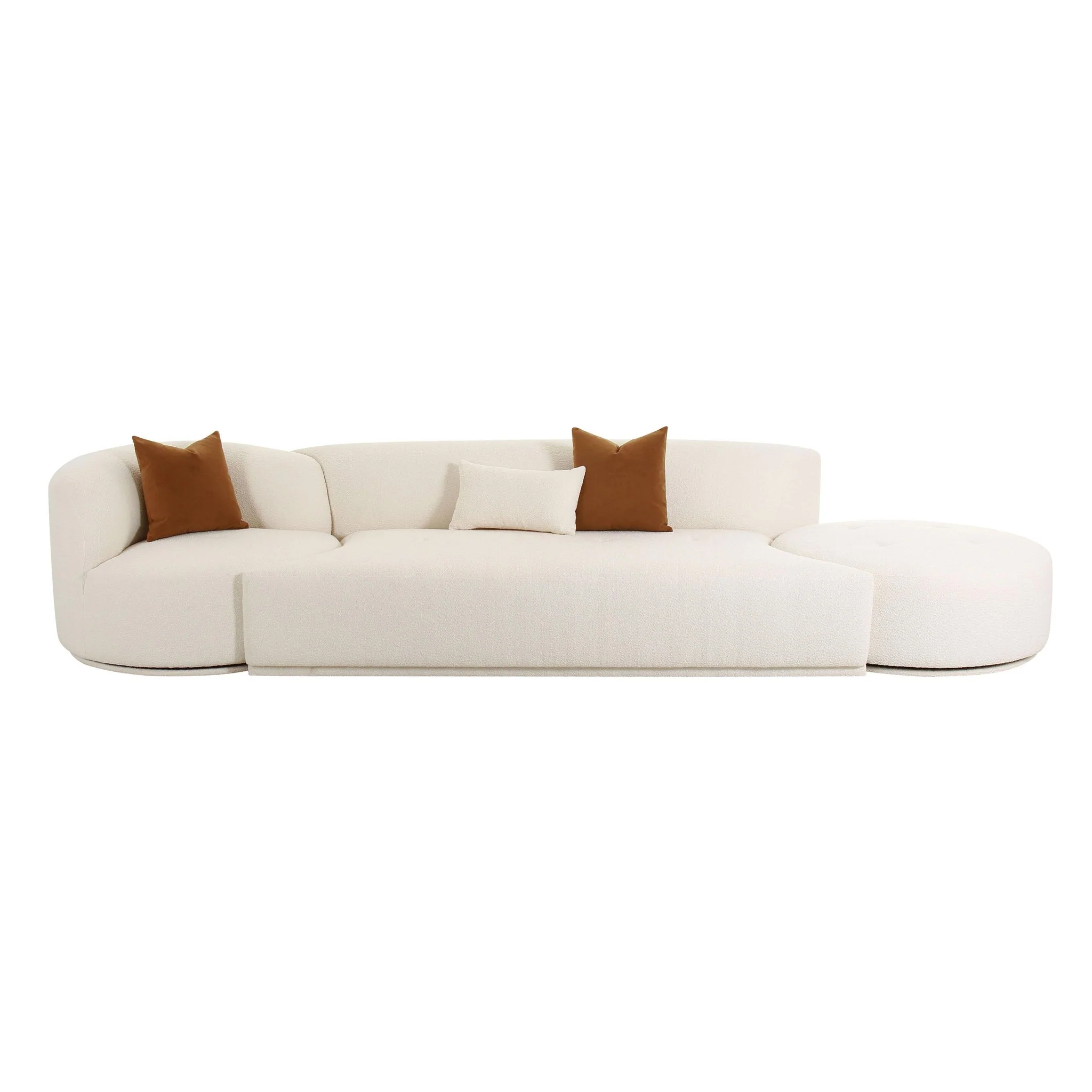Fickle Cream Boucle 3-Piece Chaise Modular Sofa - Image 5