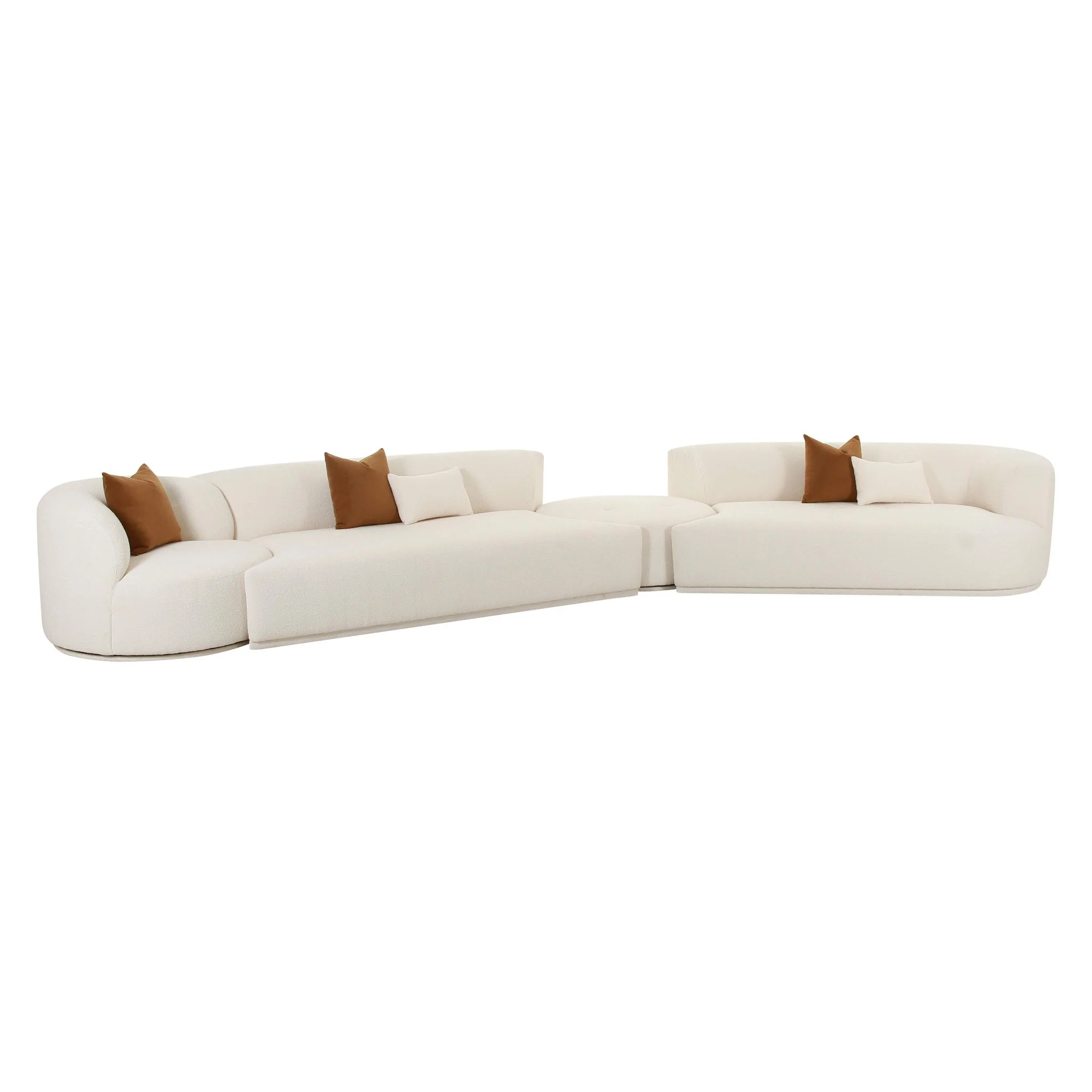 Fickle Cream Boucle 4-Piece Modular RAF Sectional - Image 3