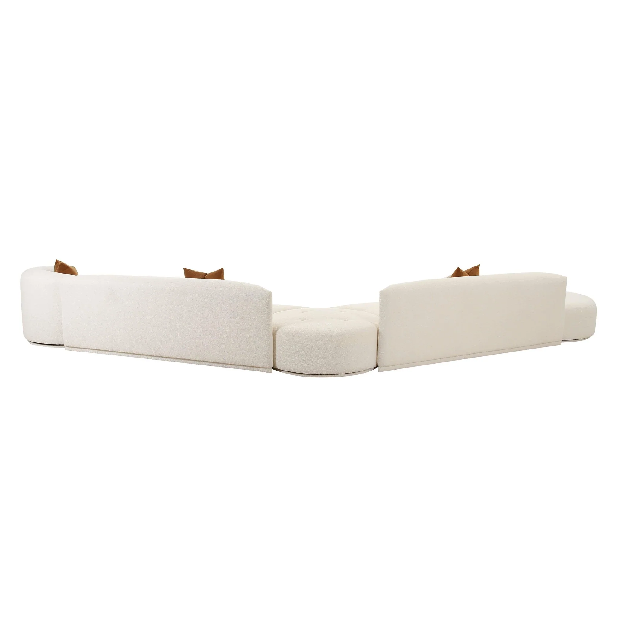 Fickle Cream Boucle 5-Piece Modular Chaise Sectional - Image 4