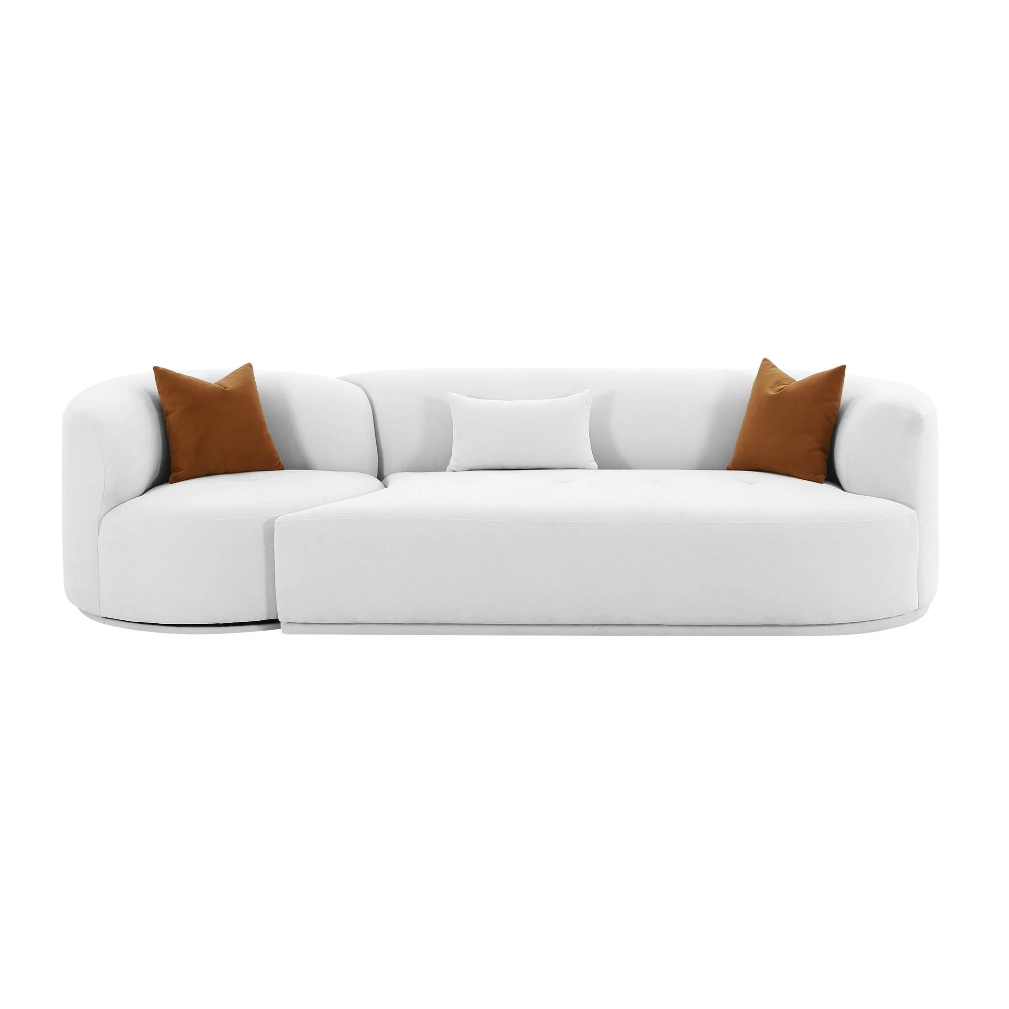 Fickle Grey Velvet 2-Piece Modular RAF Sofa - Image 3