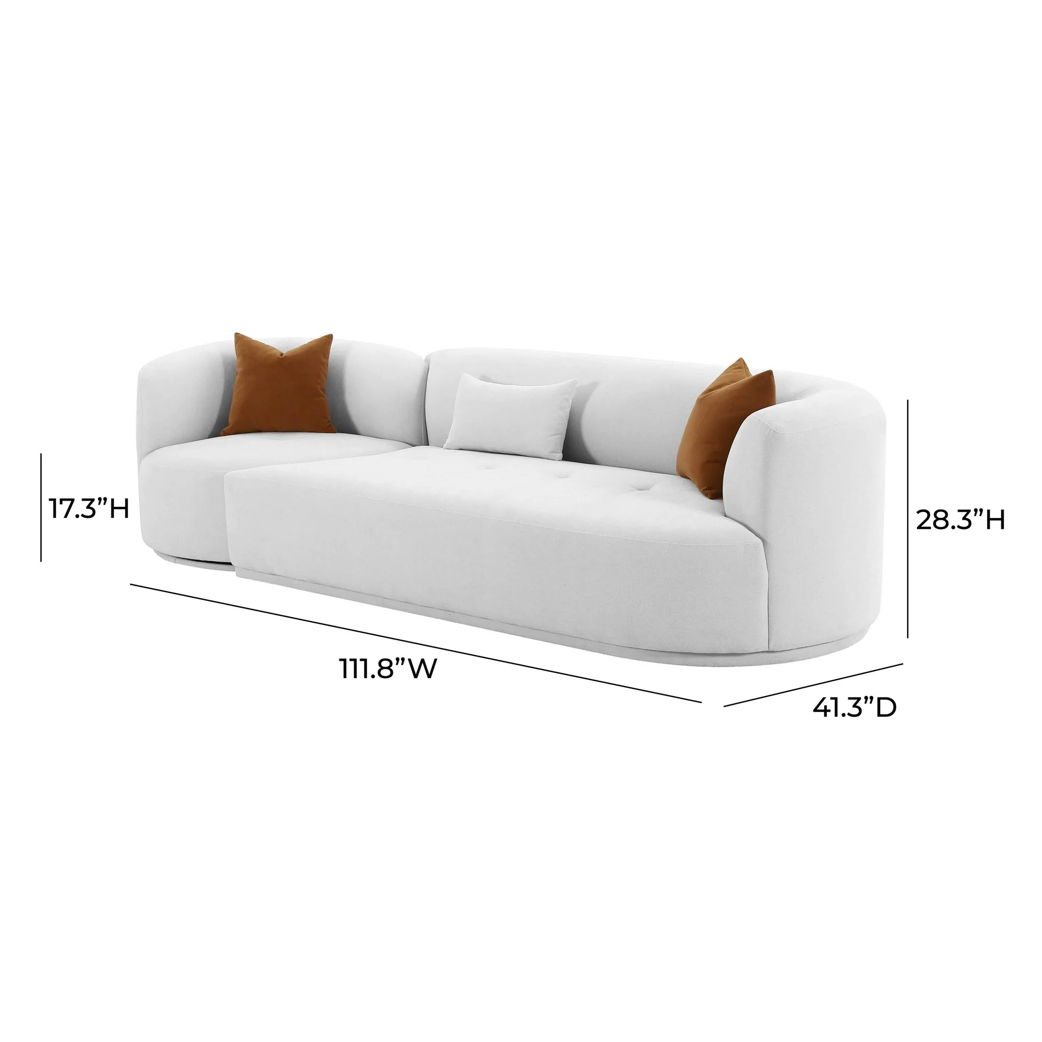 Fickle Grey Velvet 2-Piece Modular RAF Sofa - Image 6