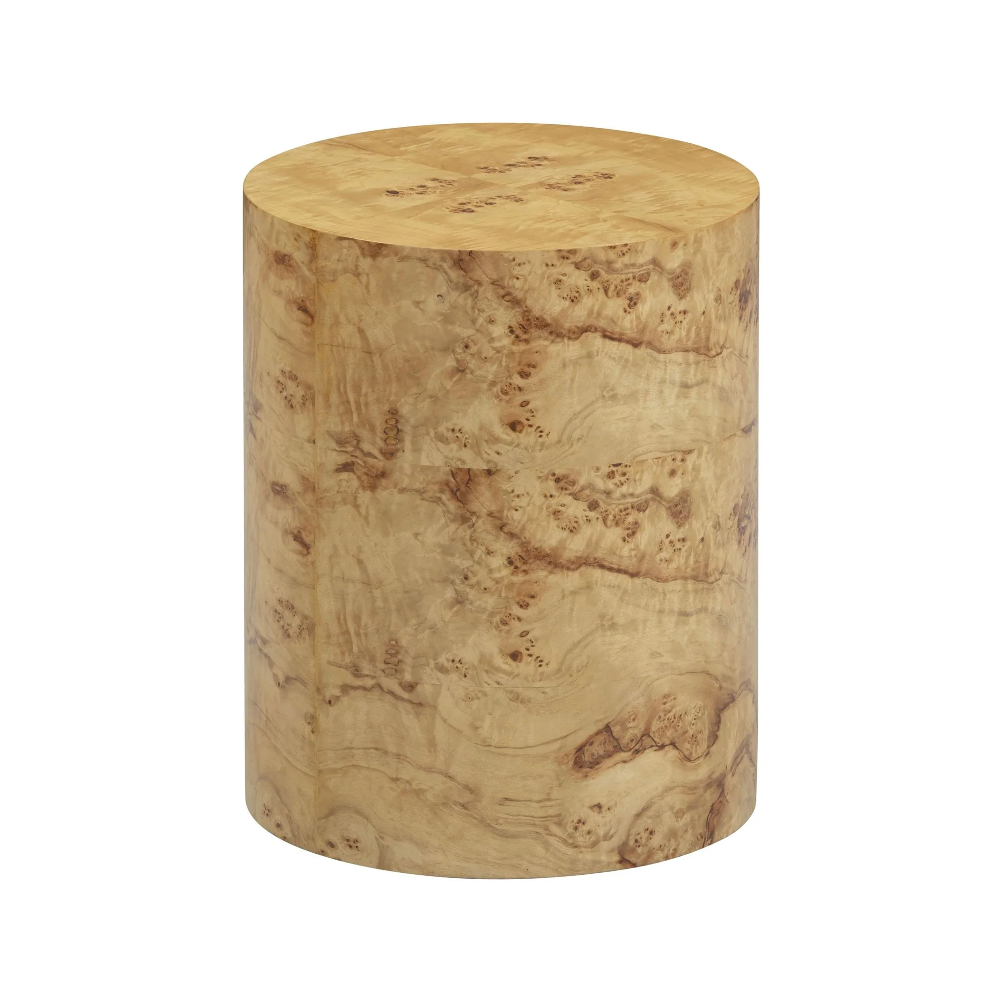 Fig Natural Burl Drum Side Table - Image 4