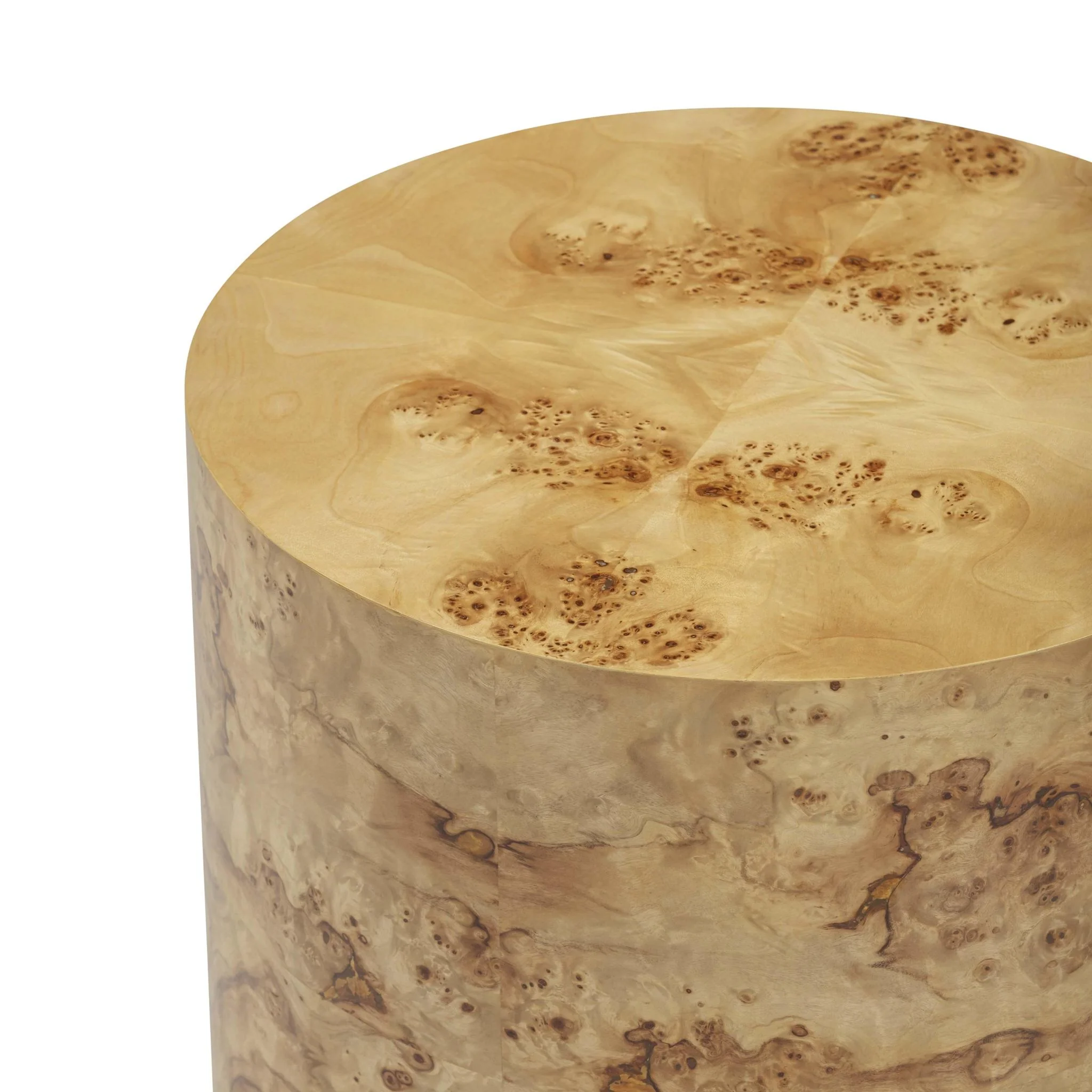 Fig Natural Burl Drum Side Table - Image 5