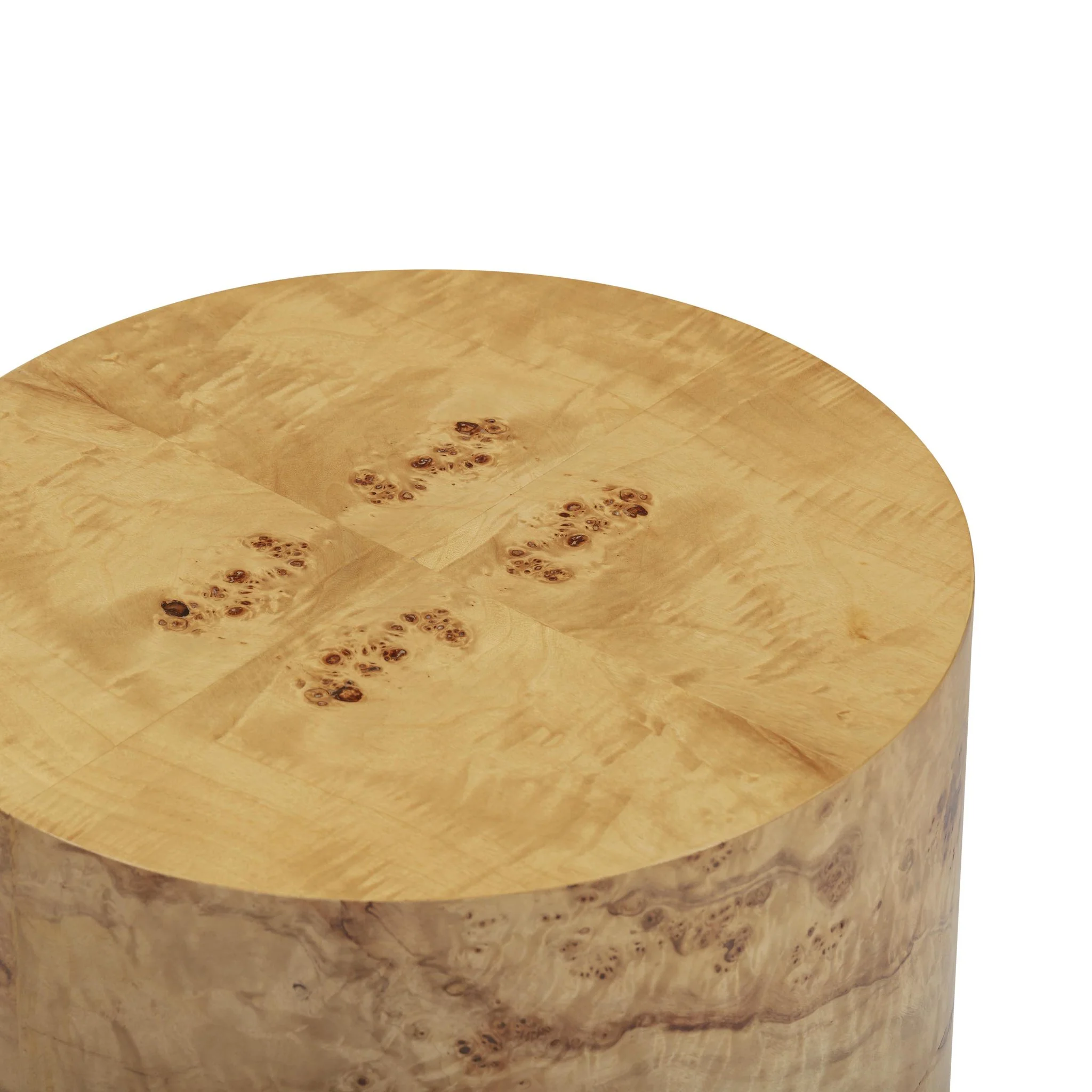 Fig Natural Burl Drum Side Table - Image 6