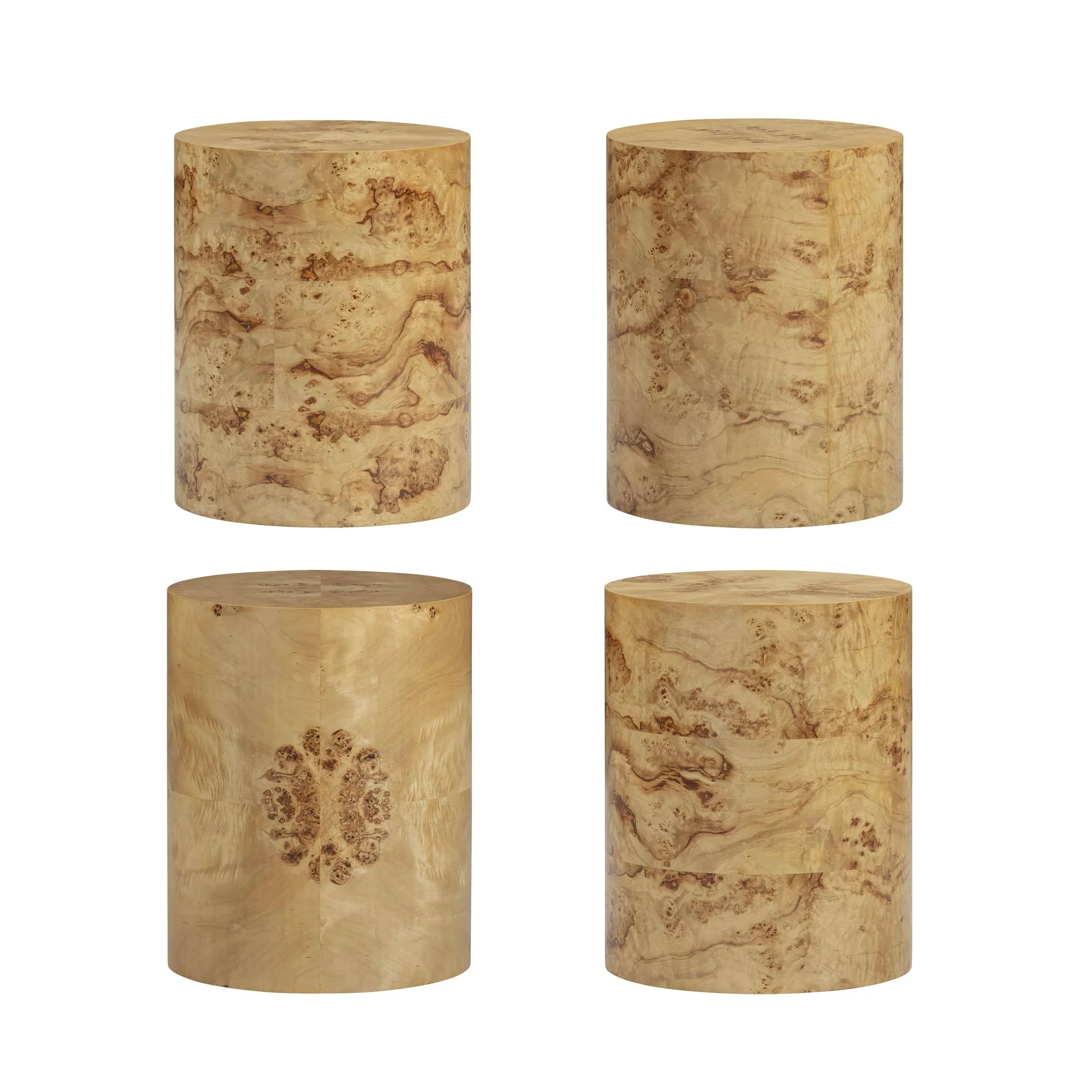 Fig Natural Burl Drum Side Table - Image 8