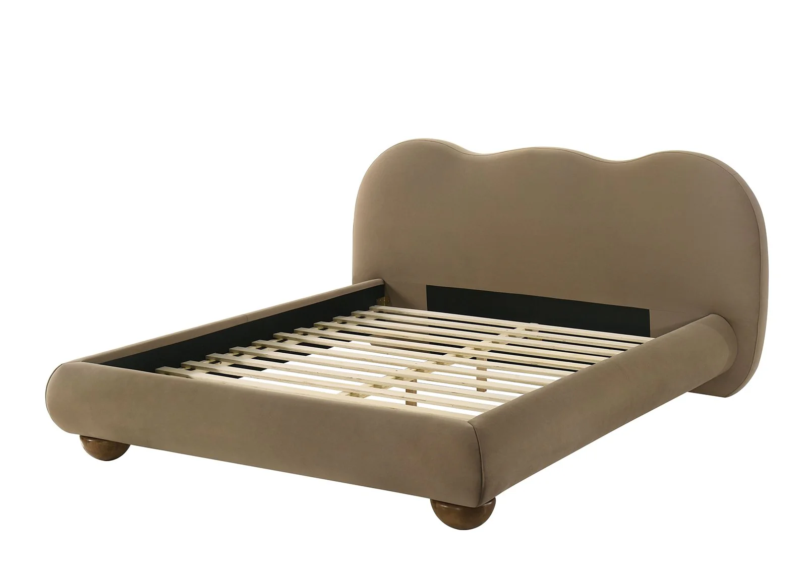 Finamore E.King Bed, Brown Velvet - Image 3