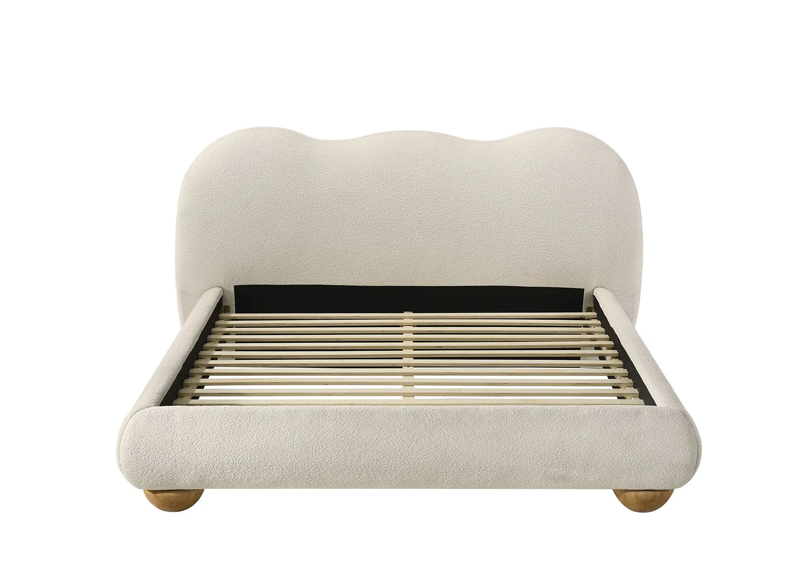 Finamore Queen Bed, White Boucle - Image 2