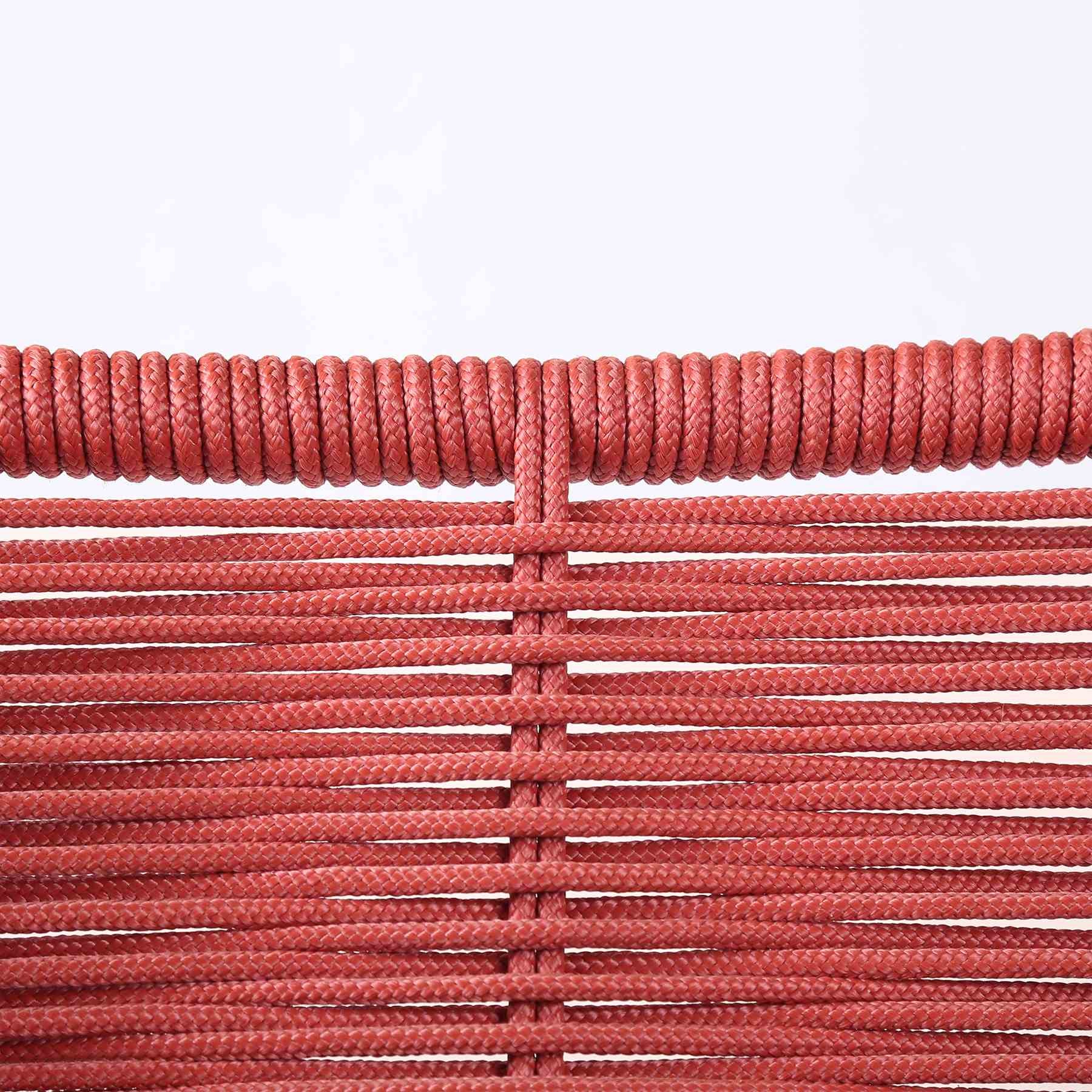 Fineline and Clip Indoor Outdoor 7 Piece Dining Set in Dark Eucalyptus Wood with Superstone and Brick Red Rope - Image 6
