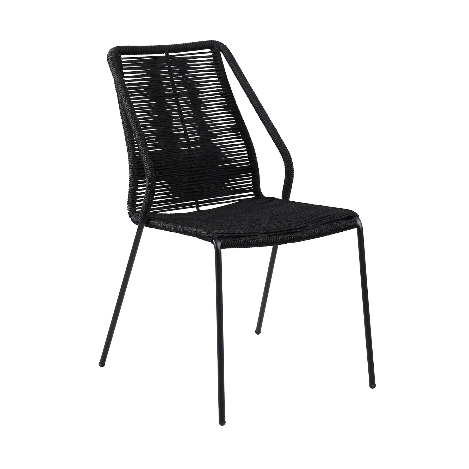 Fineline and Clip Indoor Outdoor 9 Piece Dining Set in Dark Eucalyptus Wood with Superstone and Black Rope - Image 2
