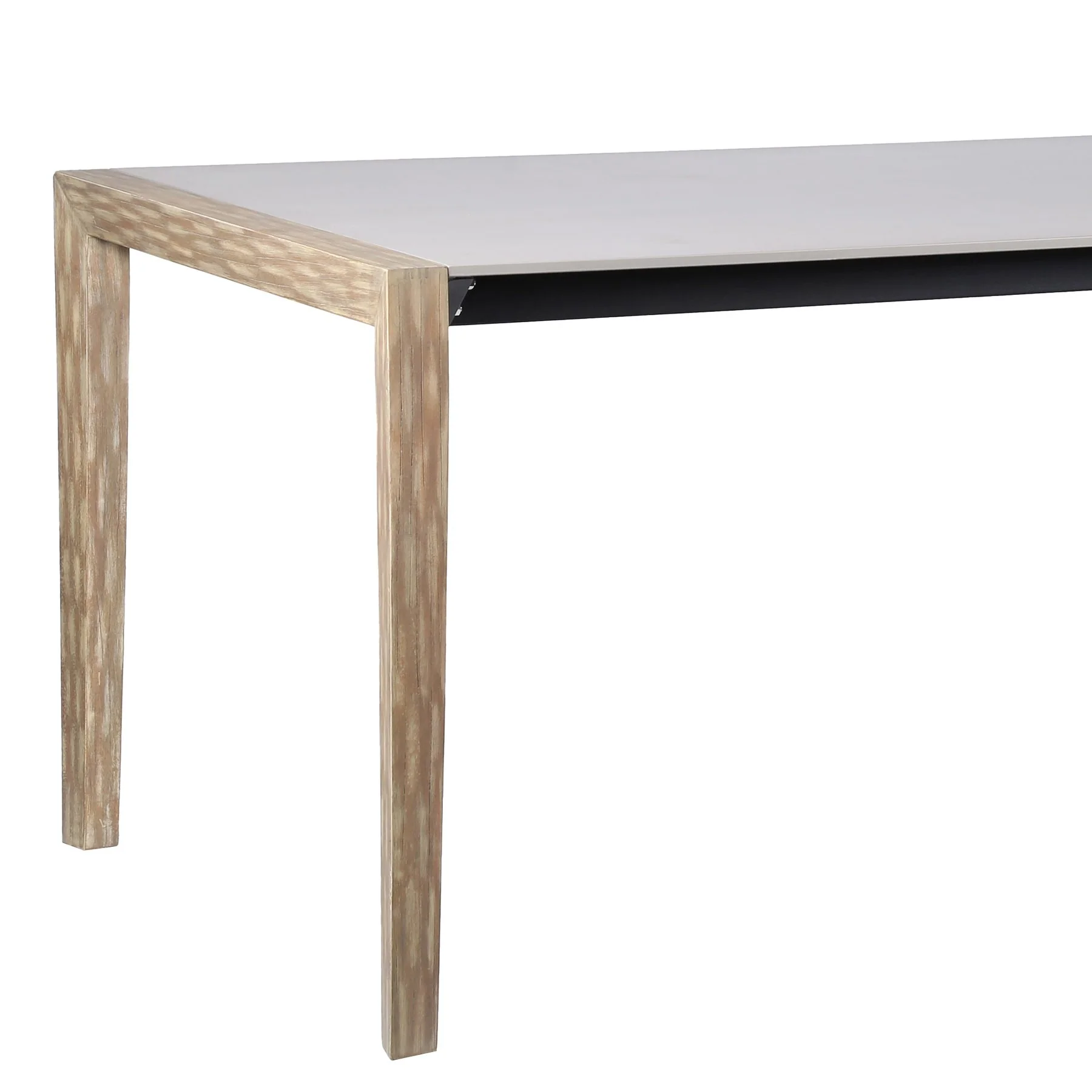 Fineline Indoor Outdoor 80" Rectangle Dining Table in Light Eucalyptus Wood and Super Stone - Image 2