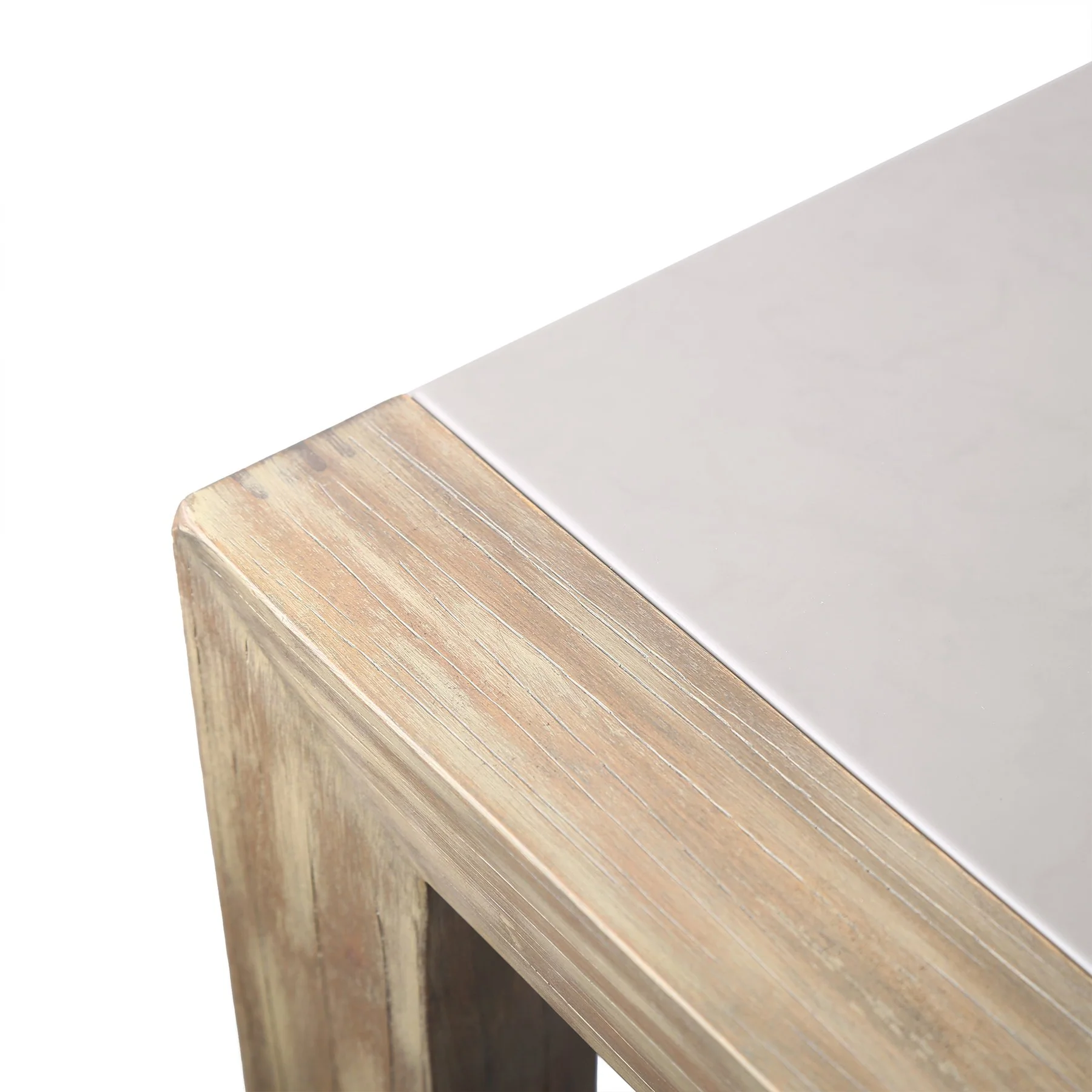 Fineline Indoor Outdoor 80" Rectangle Dining Table in Light Eucalyptus Wood and Super Stone - Image 4