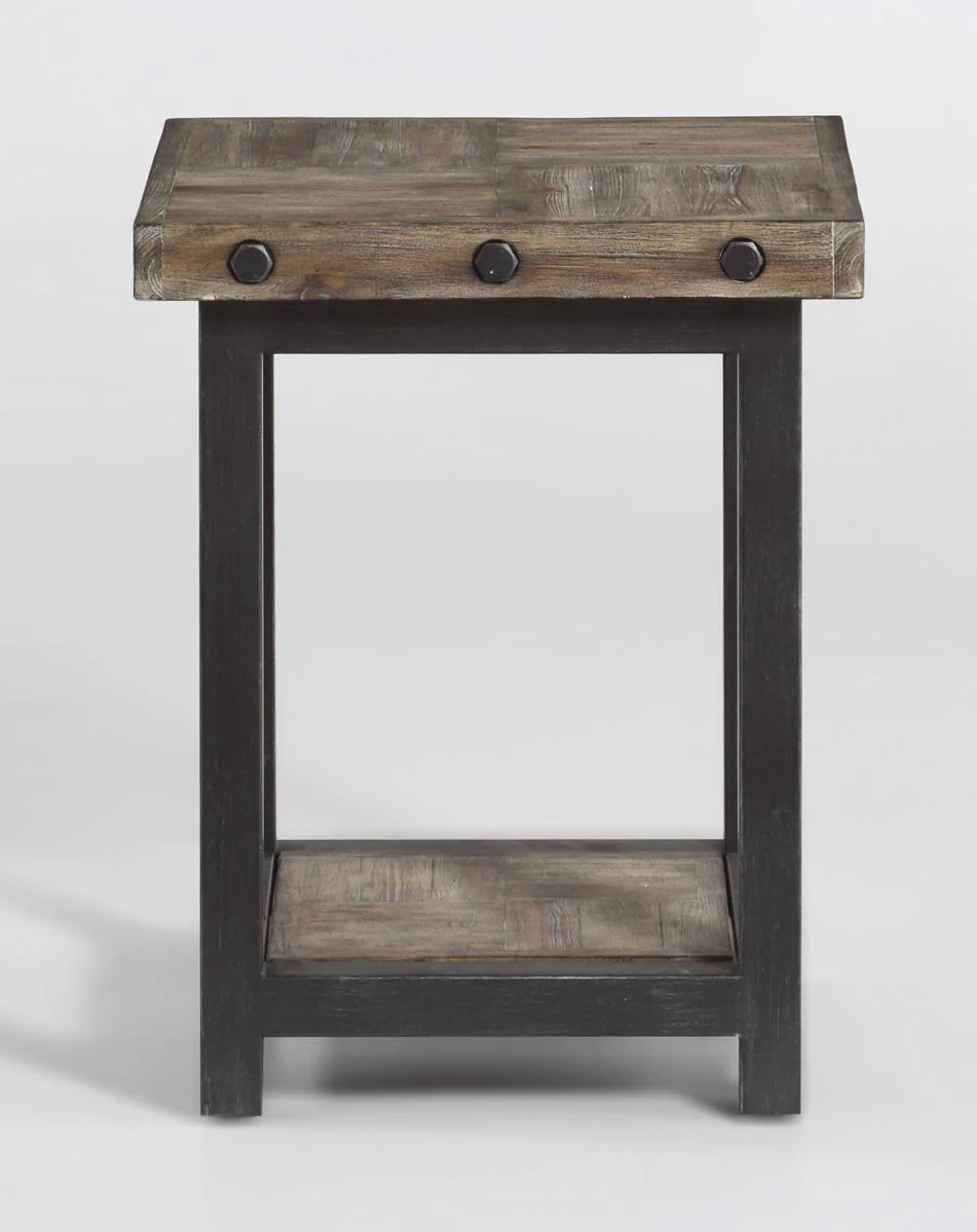 Flexsteel Carpenter Chairside Table in Rustic Gray - Image 2