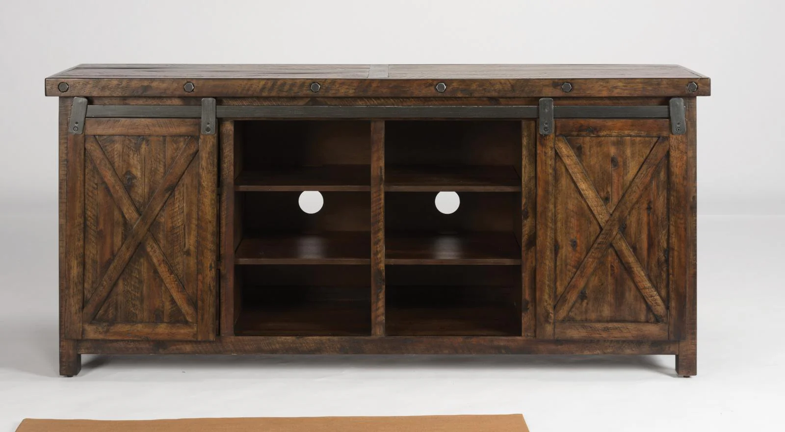Flexsteel Carpenter Entertainment Base in Rustic Brown - Image 4