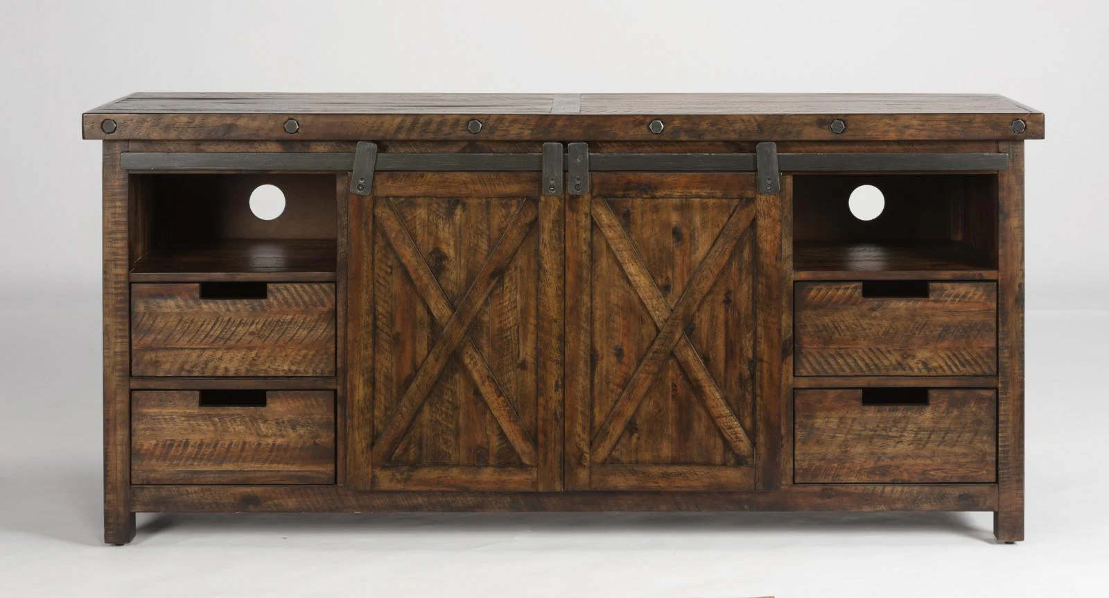 Flexsteel Carpenter Entertainment Base in Rustic Brown - Image 5