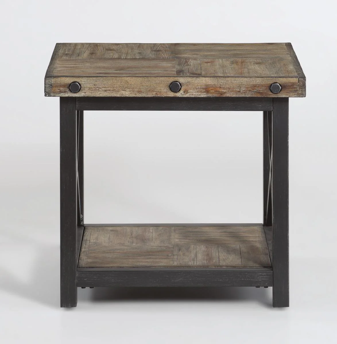 Flexsteel Carpenter Lamp Table in Rustic Gray - Image 2