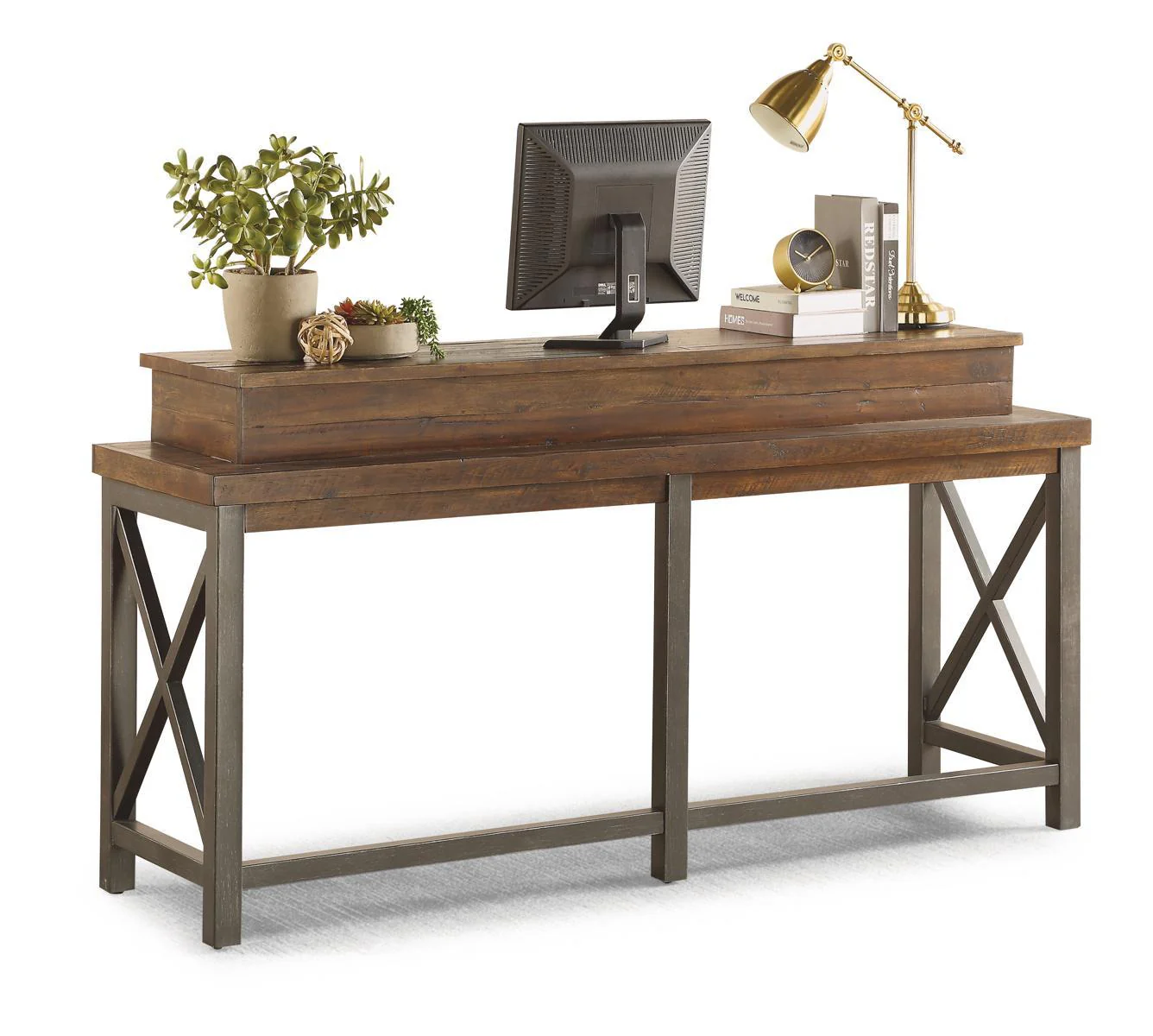 Flexsteel Carpenter Work Console in Rustic Brown - Image 2