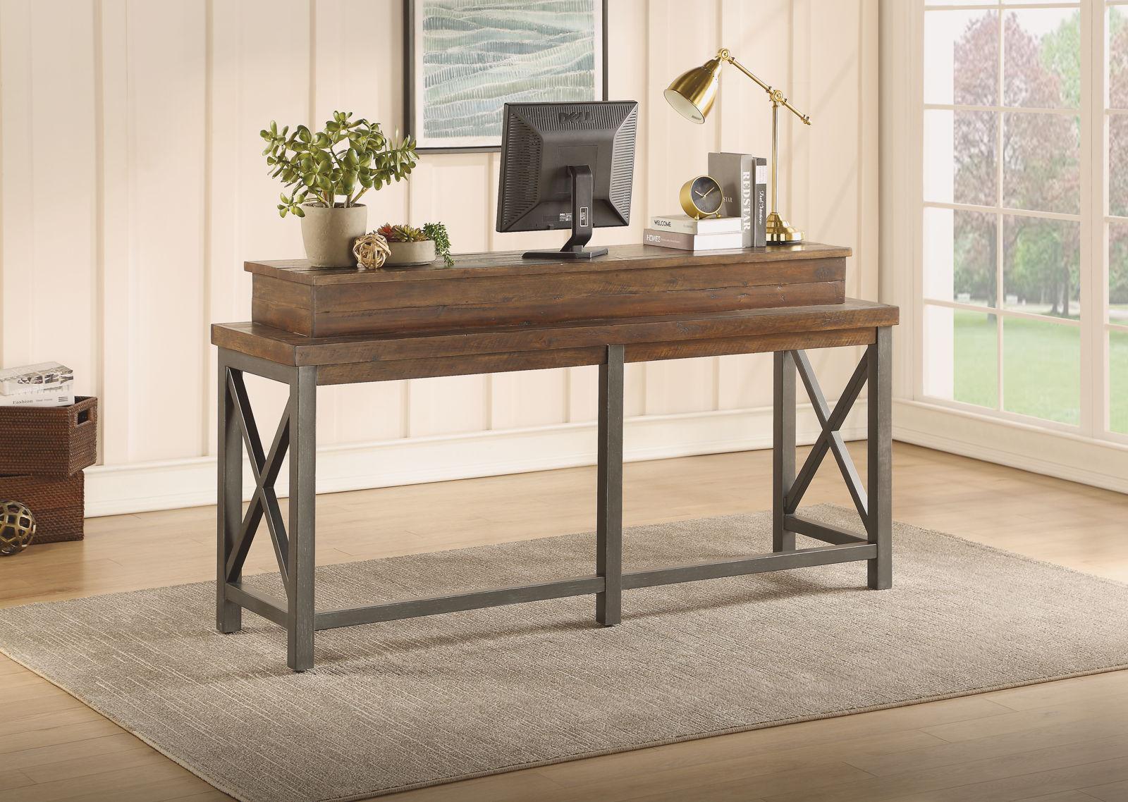 Flexsteel Carpenter Work Console in Rustic Brown - Image 4