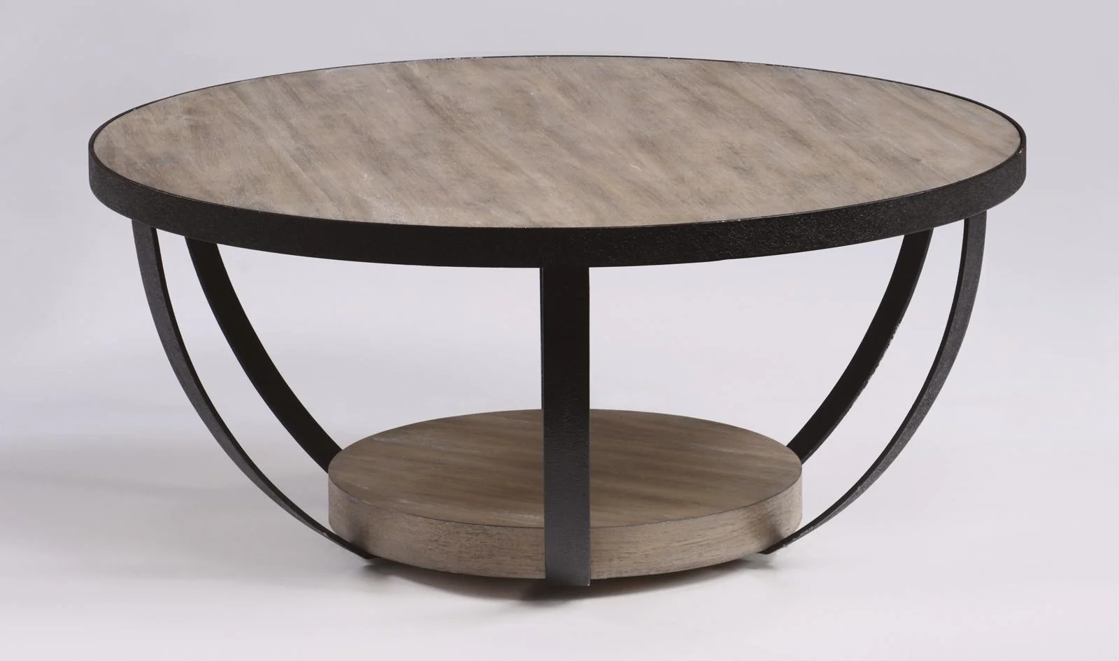 Flexsteel Compass Round Cocktail Table in Gray/Black - Image 2