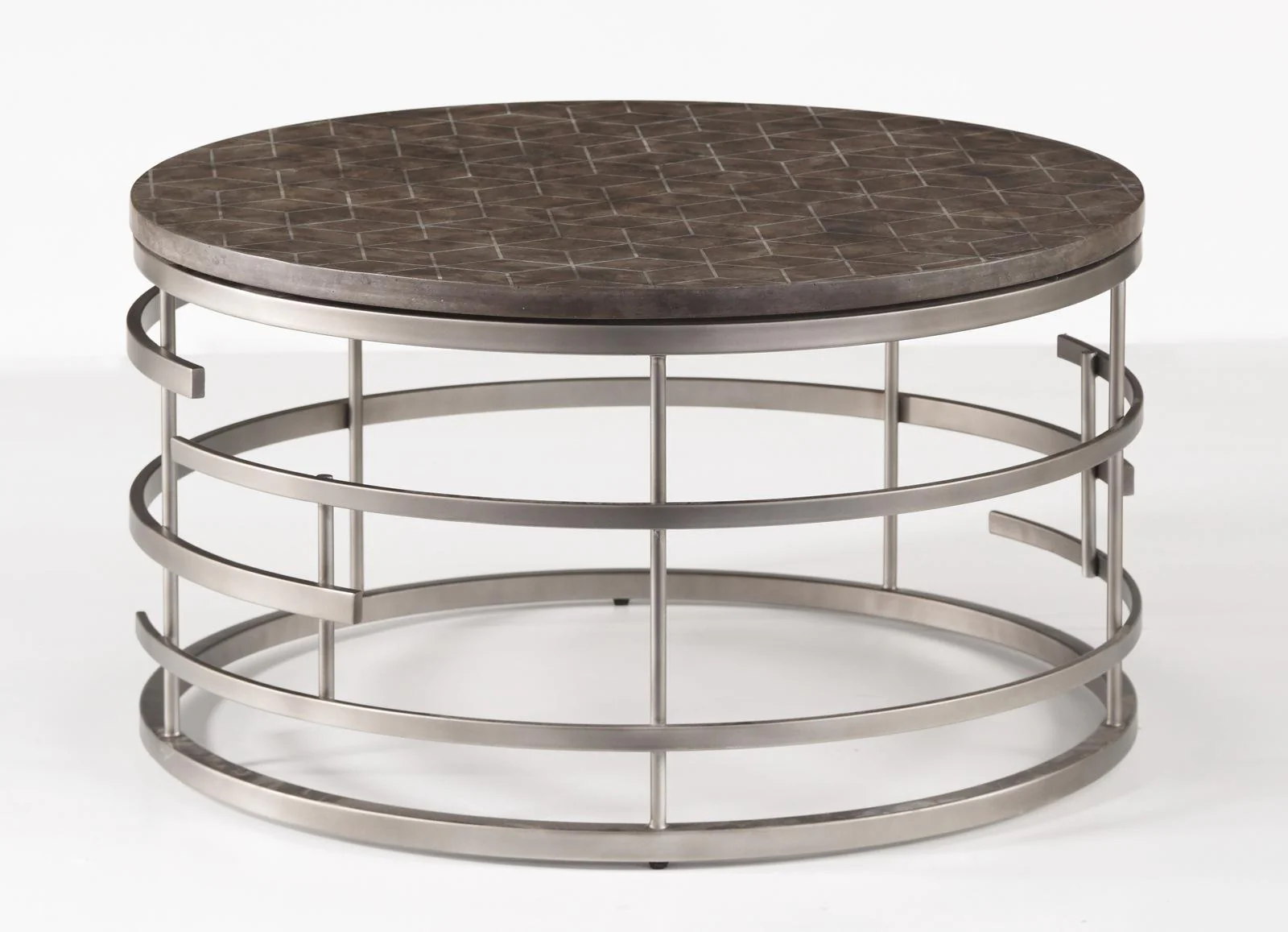 Flexsteel Halo Round Cocktail Table in Silver - Image 2