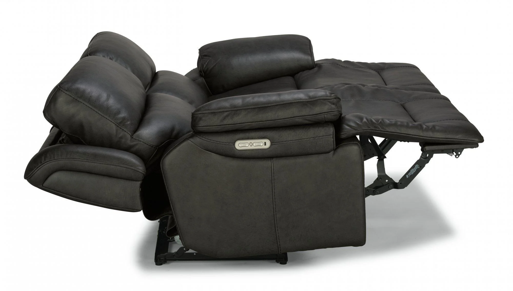 Flexsteel Latitudes Apollo Leather Power Reclining Sofa w/Power Headrests in Black - Image 5