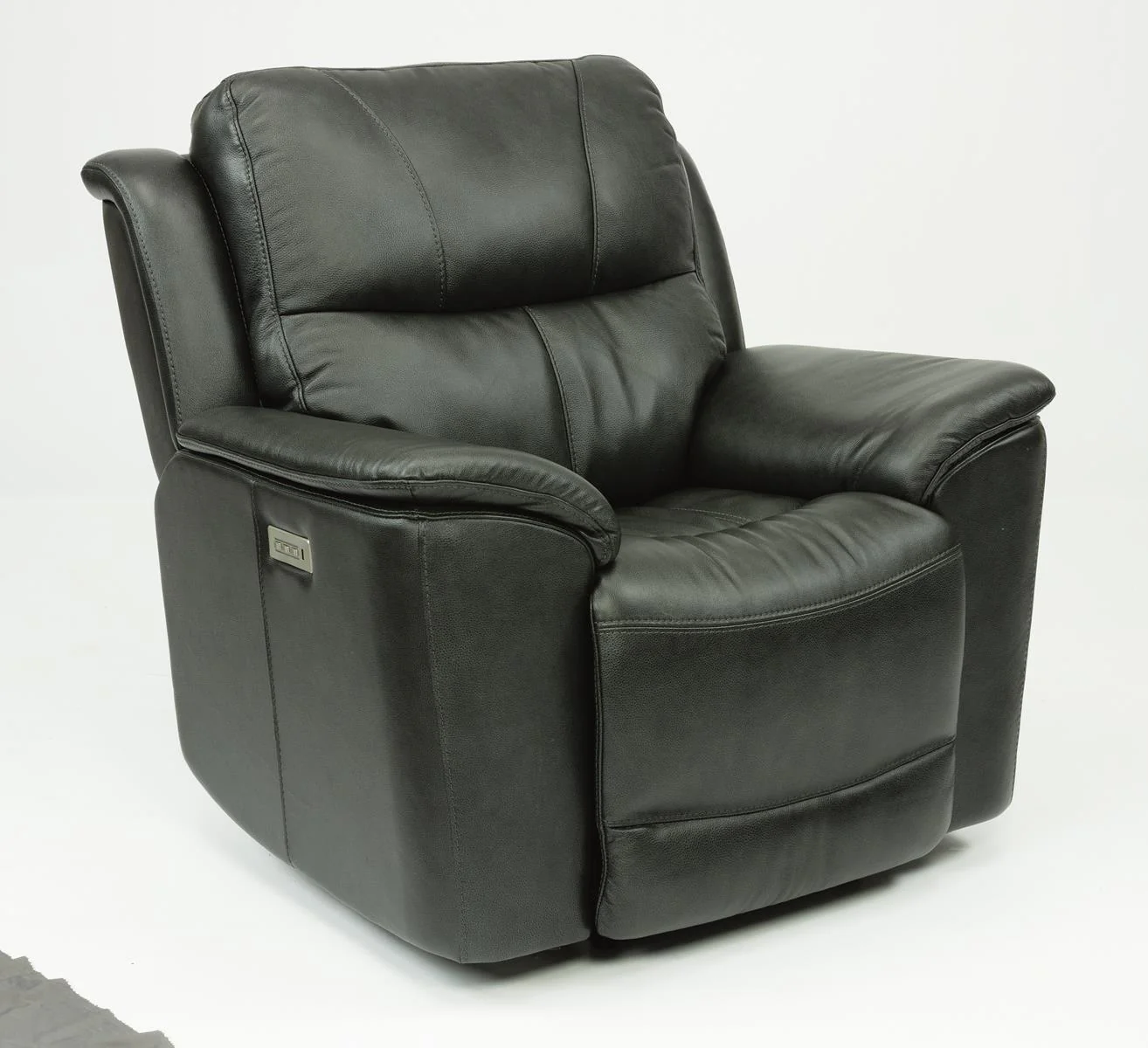 Flexsteel Latitudes Cade Leather Power Recliner w/Power Headrest in Black - Image 2