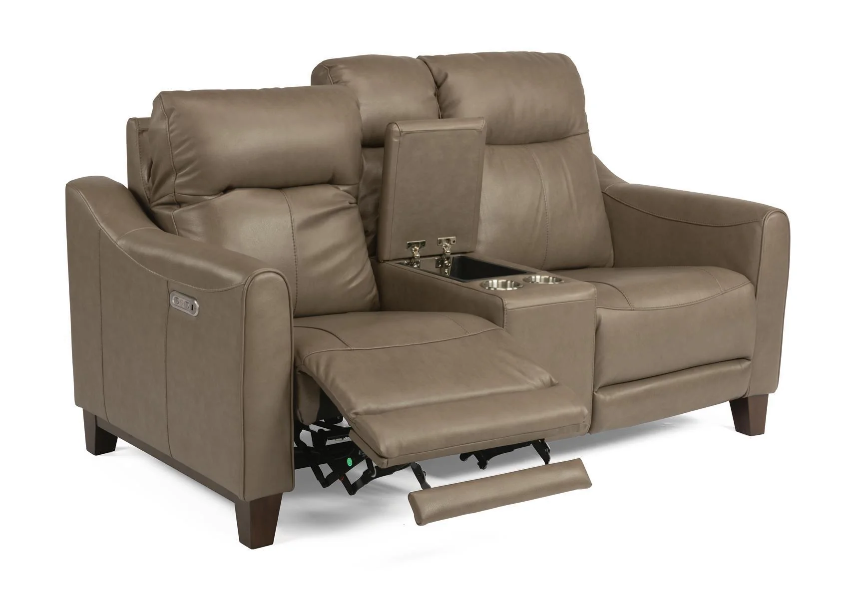 Flexsteel Latitudes Forte Leather Power Reclining Loveseat w/Console & Power Headrests - Image 3