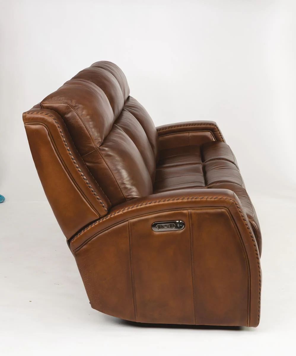 Flexsteel Latitudes Mustang Leather Power Reclining Sofa w/Power Headrests - Image 4