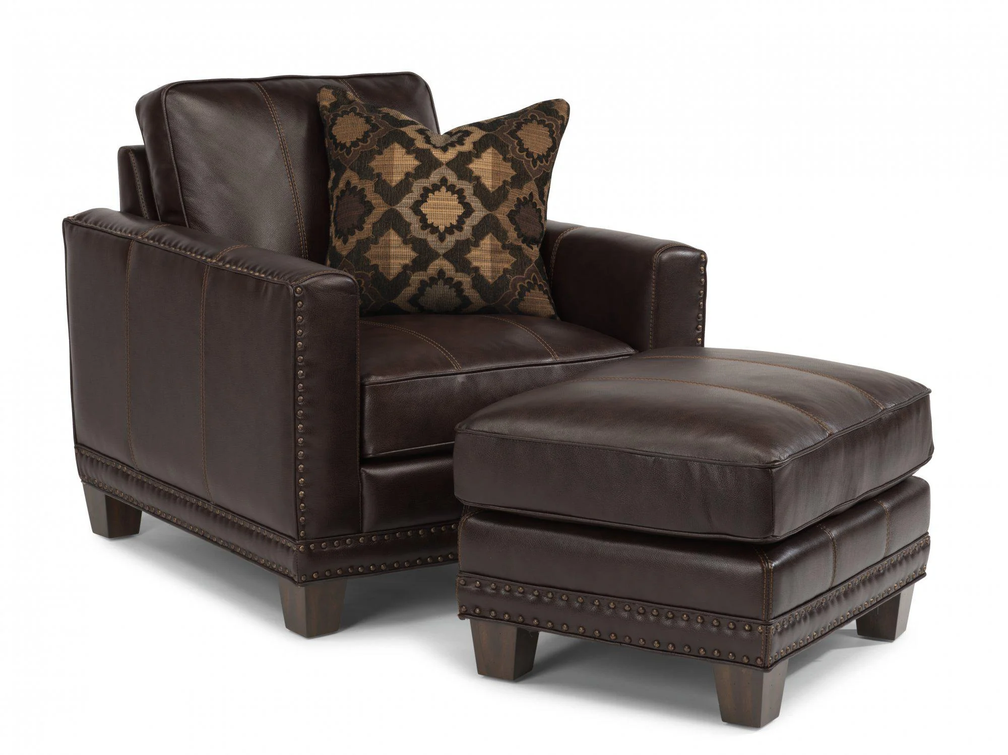 Flexsteel Latitudes Port Royal Leather Ottoman - Image 2
