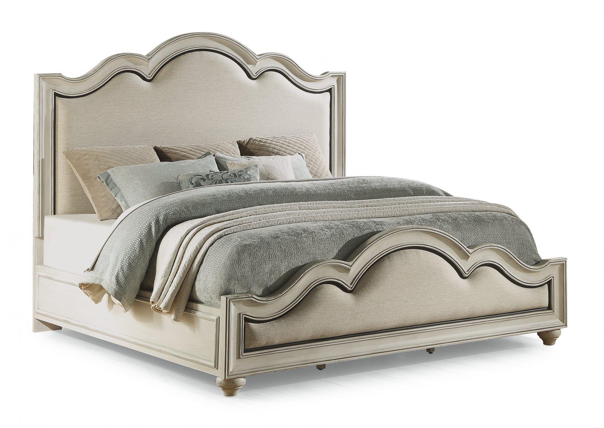 Flexsteel Wynwood Harmony California King Upholstered Storage Bed in White Wood - Image 2