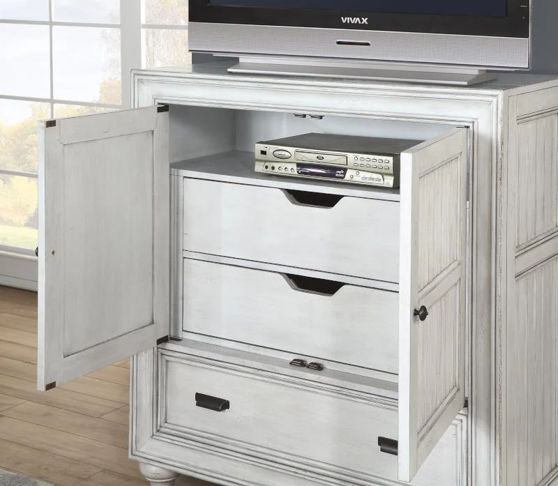 Flexsteel Wynwood Harmony Media Chest in White Wood - Image 5