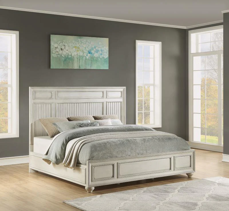 Flexsteel Wynwood Harmony Queen Panel Bed in White Wood - Image 4