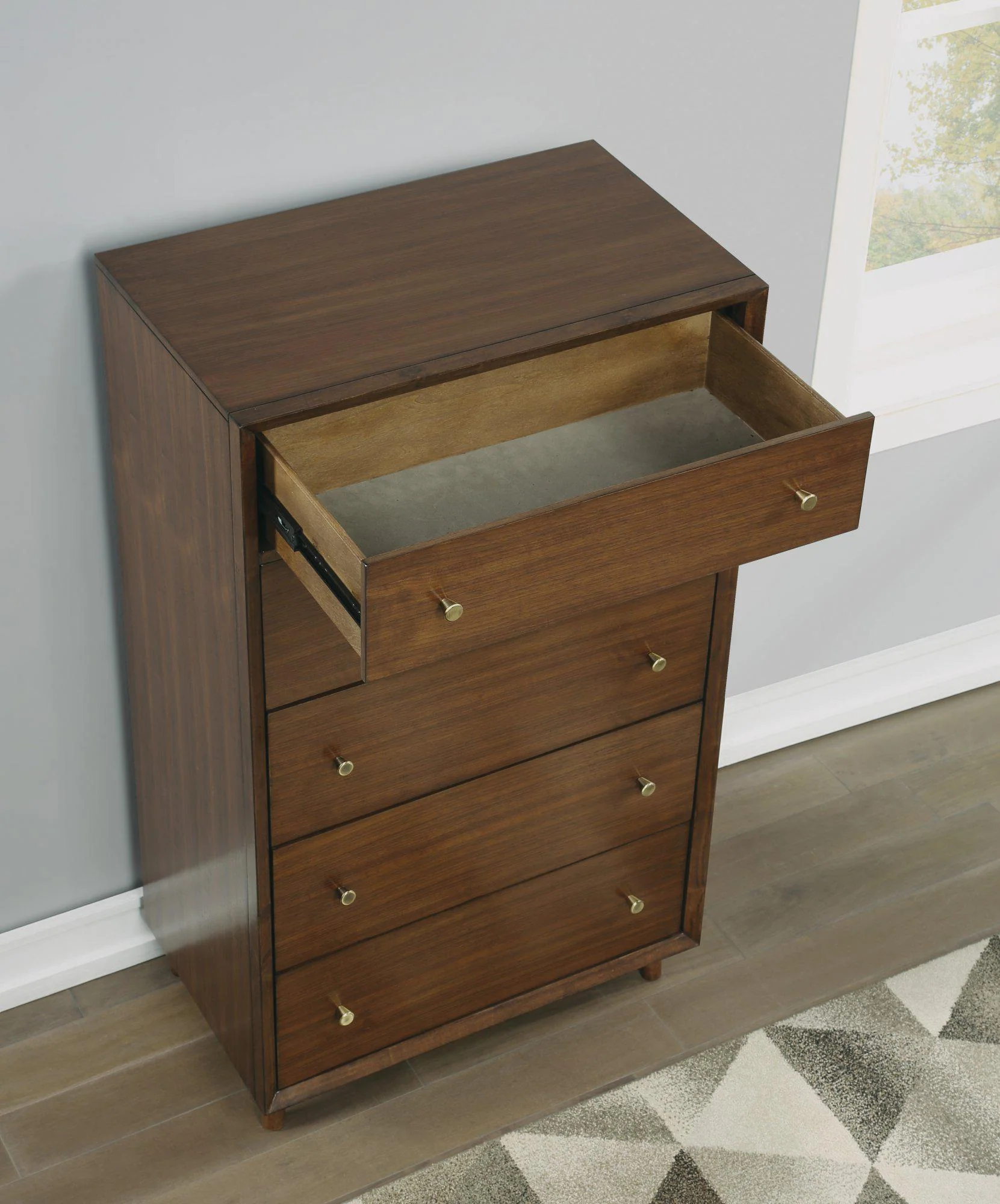 Flexsteel Wynwood Ludwig Drawer Chest in Medium Brown - Image 3