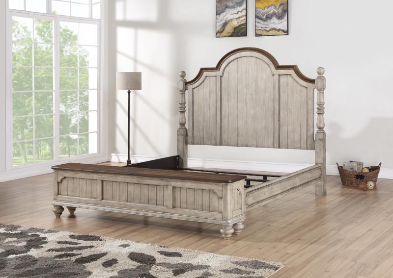 Flexsteel Wynwood Plymouth California King Poster Storage Bed in Whitewash Wood - Image 5