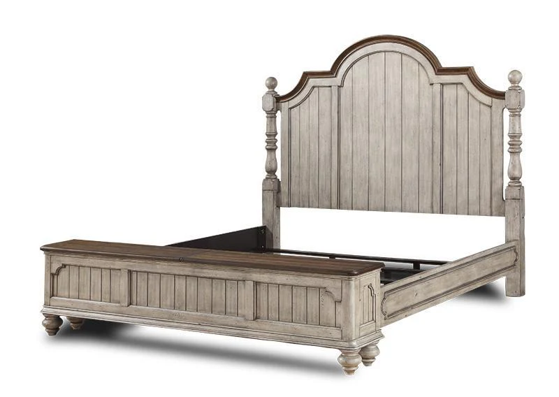 Flexsteel Wynwood Plymouth King Poster Storage Bed in Whitewash Wood - Image 4