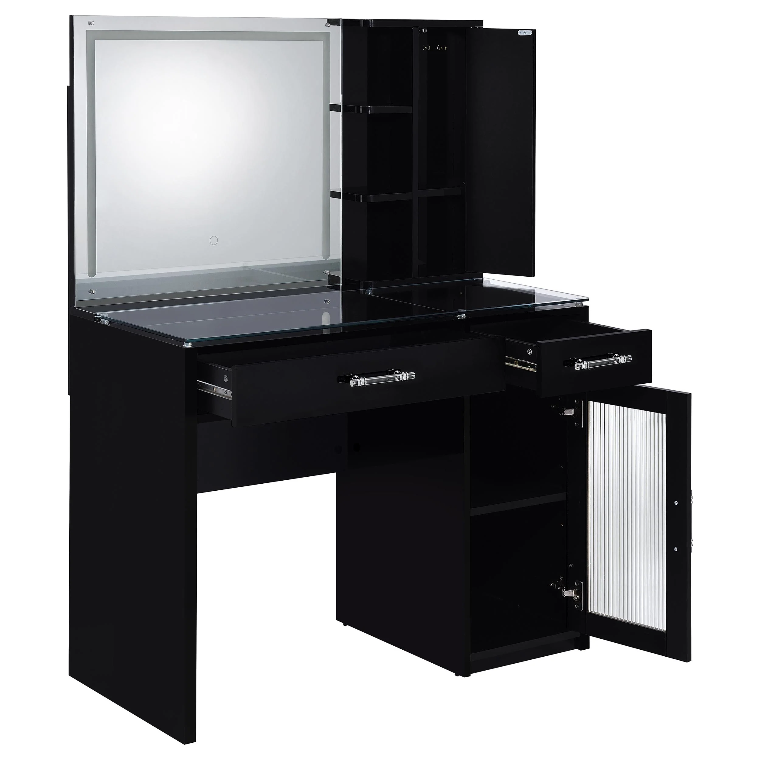 Flora Makeup Vanity Table with LED Mirror and Stool - Image 26