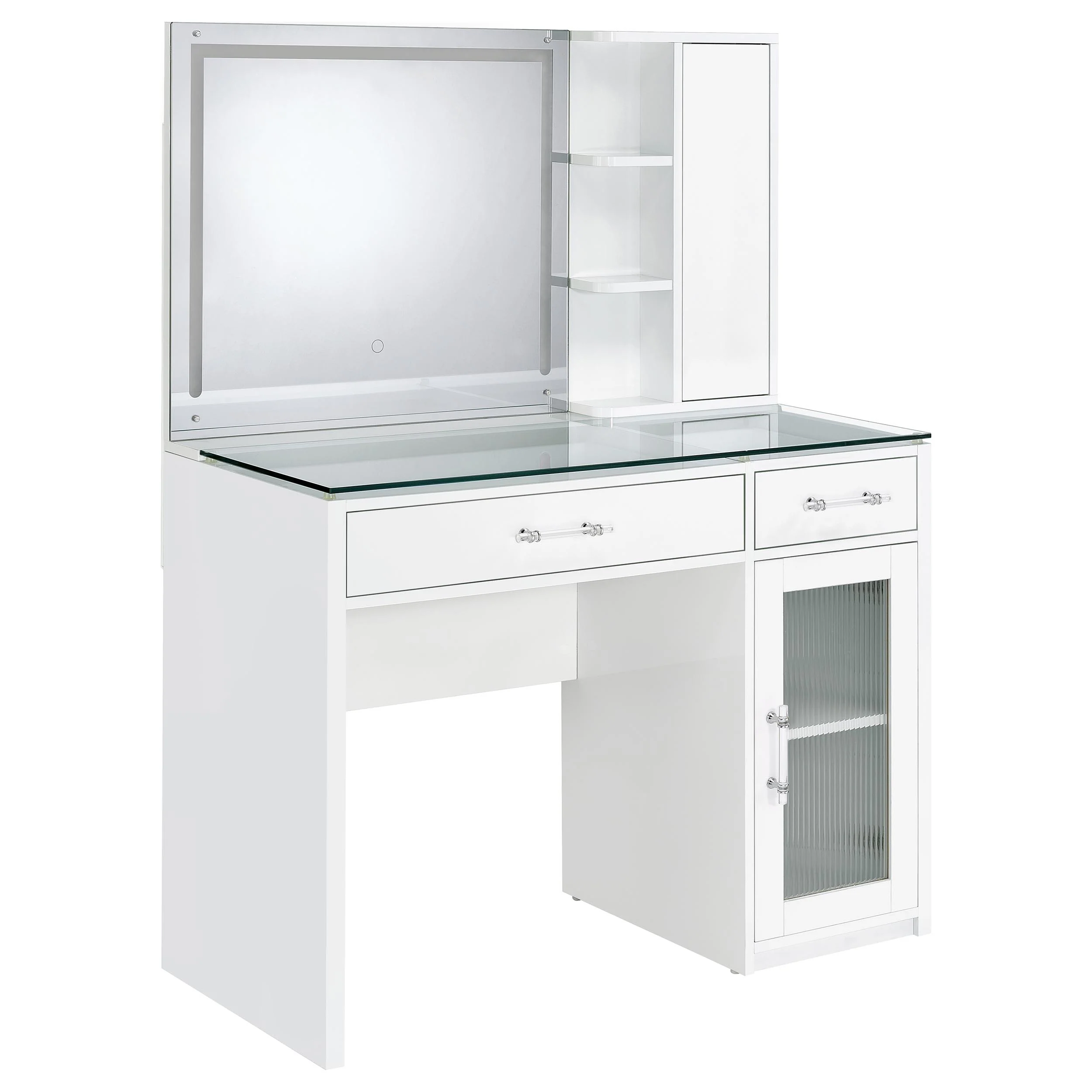 Flora Makeup Vanity Table with LED Mirror and Stool - Image 7