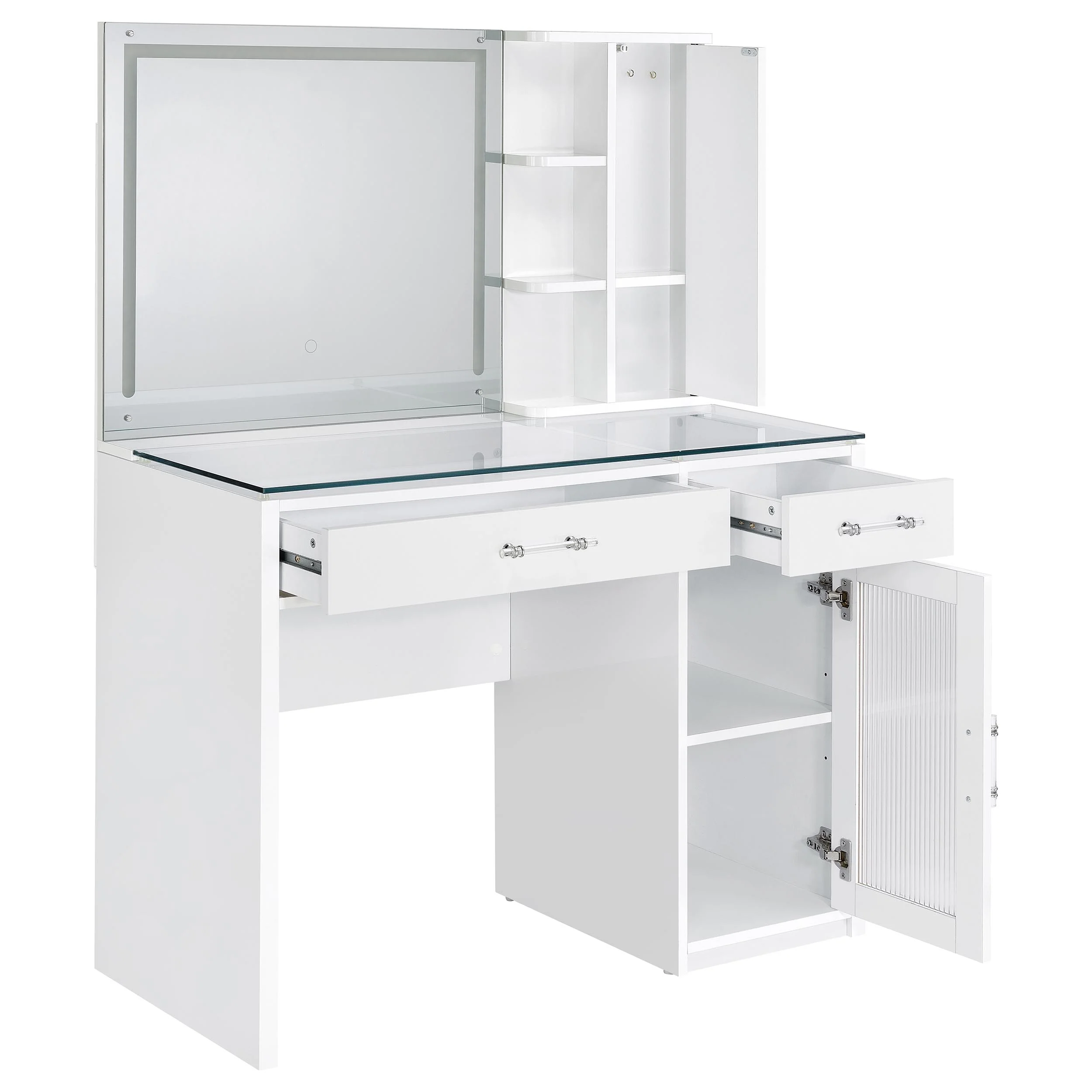 Flora Makeup Vanity Table with LED Mirror and Stool - Image 8