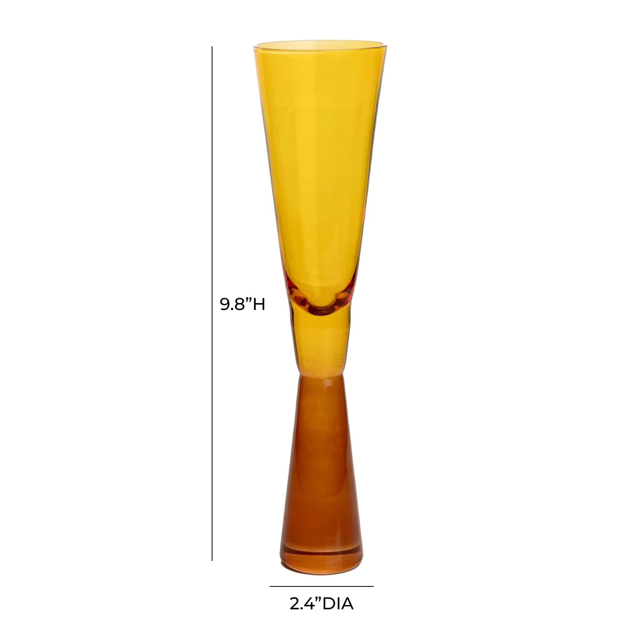 Flute Amber Champagne Glasses - Set of 4 - Image 6