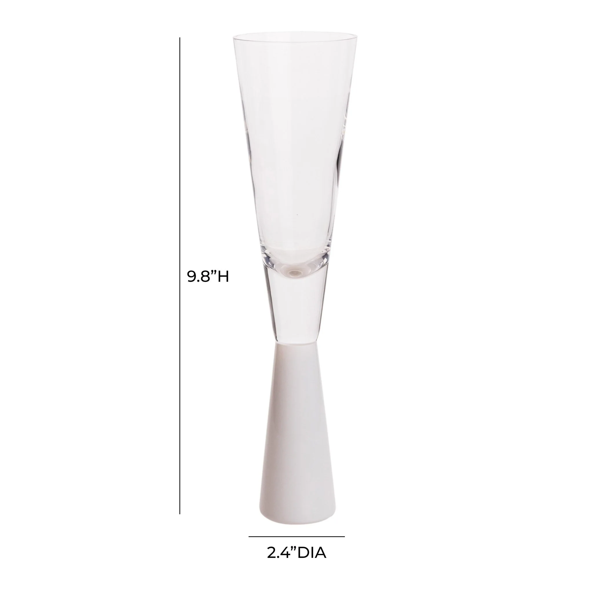 Flute White Champagne Glasses - Set of 4 - Image 6