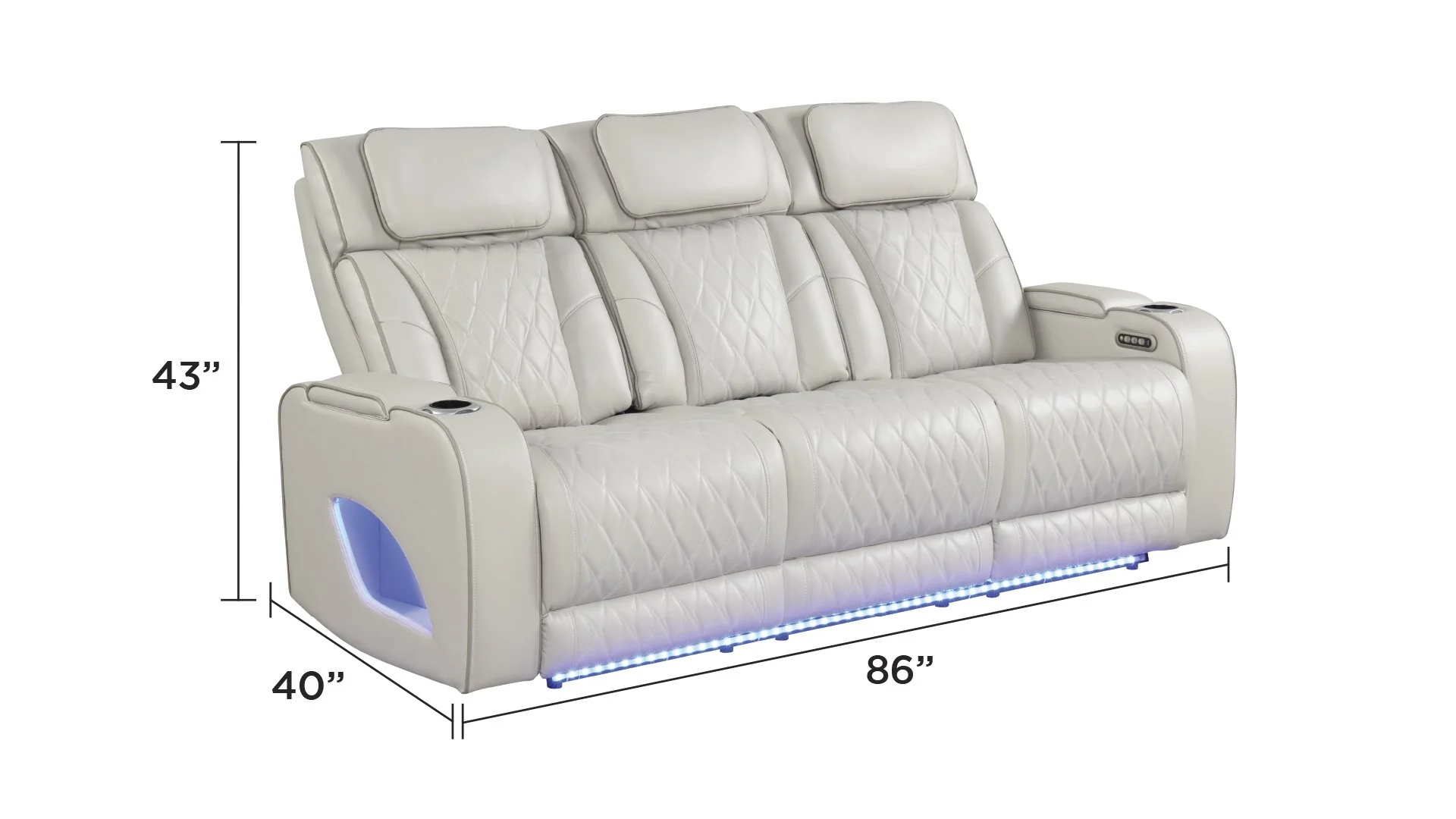 Fortuner 2PC Living Room Set Ice - Image 3