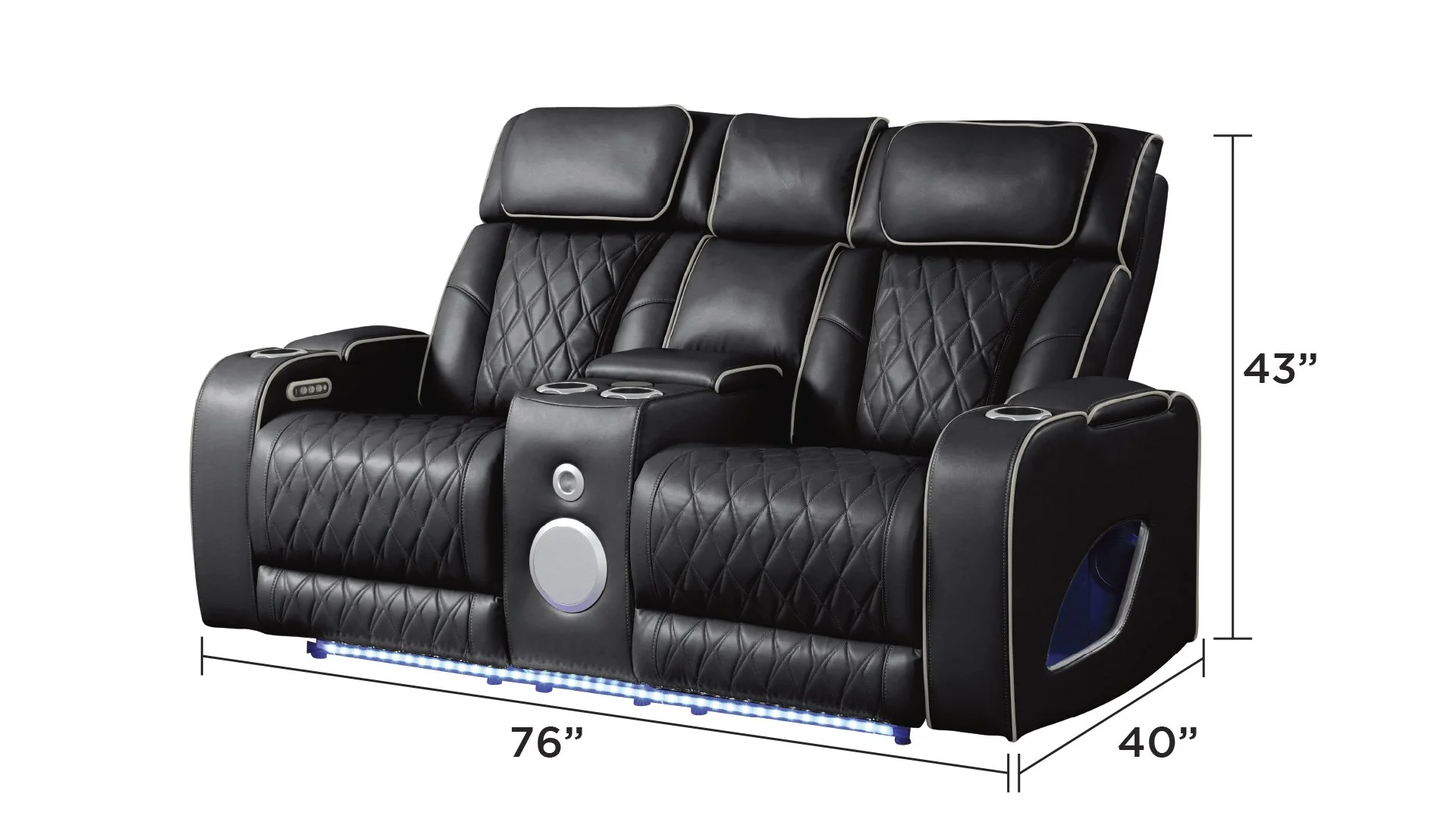 Fortuner Loveseat Black - Image 6