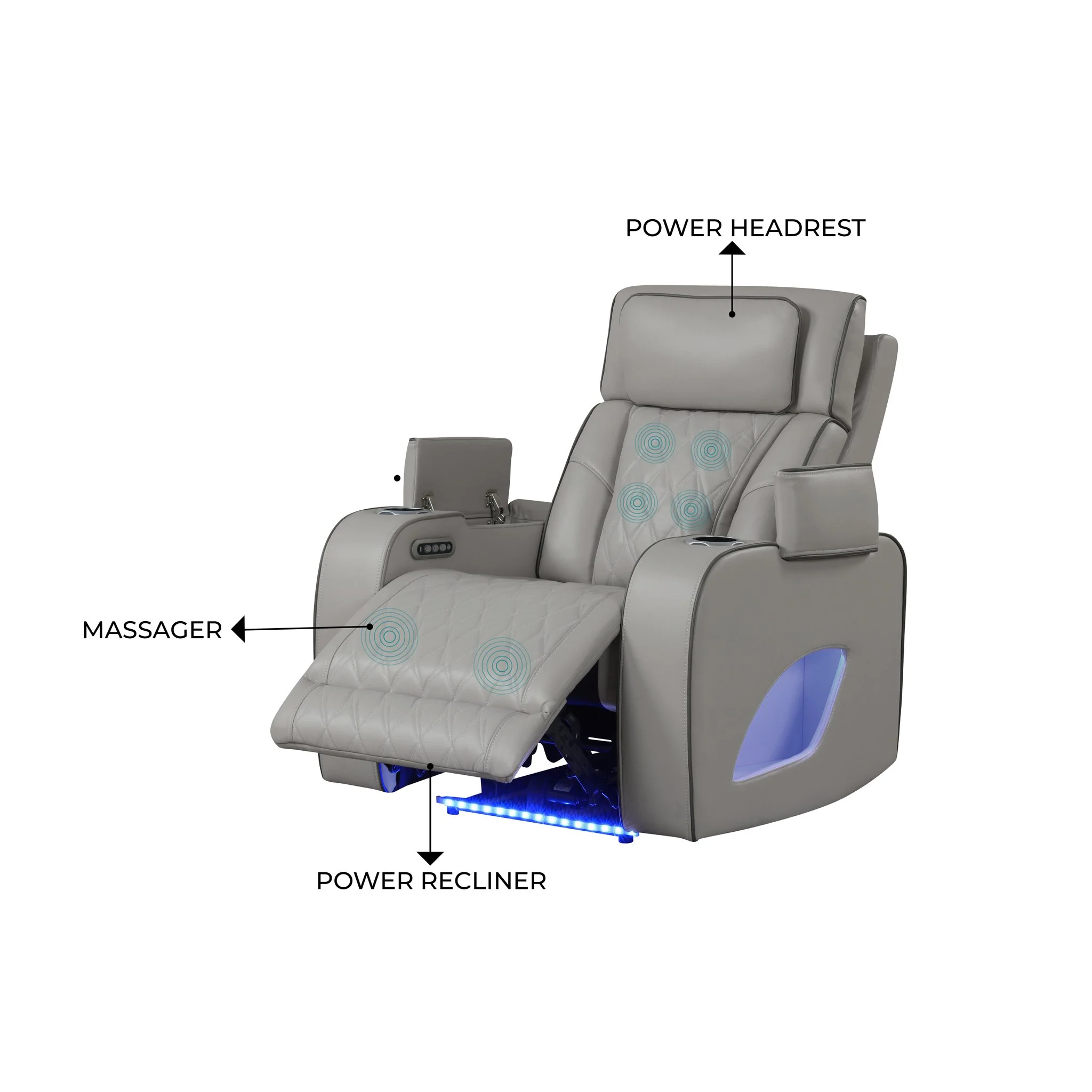 Fortuner Recliner Gray - Image 3