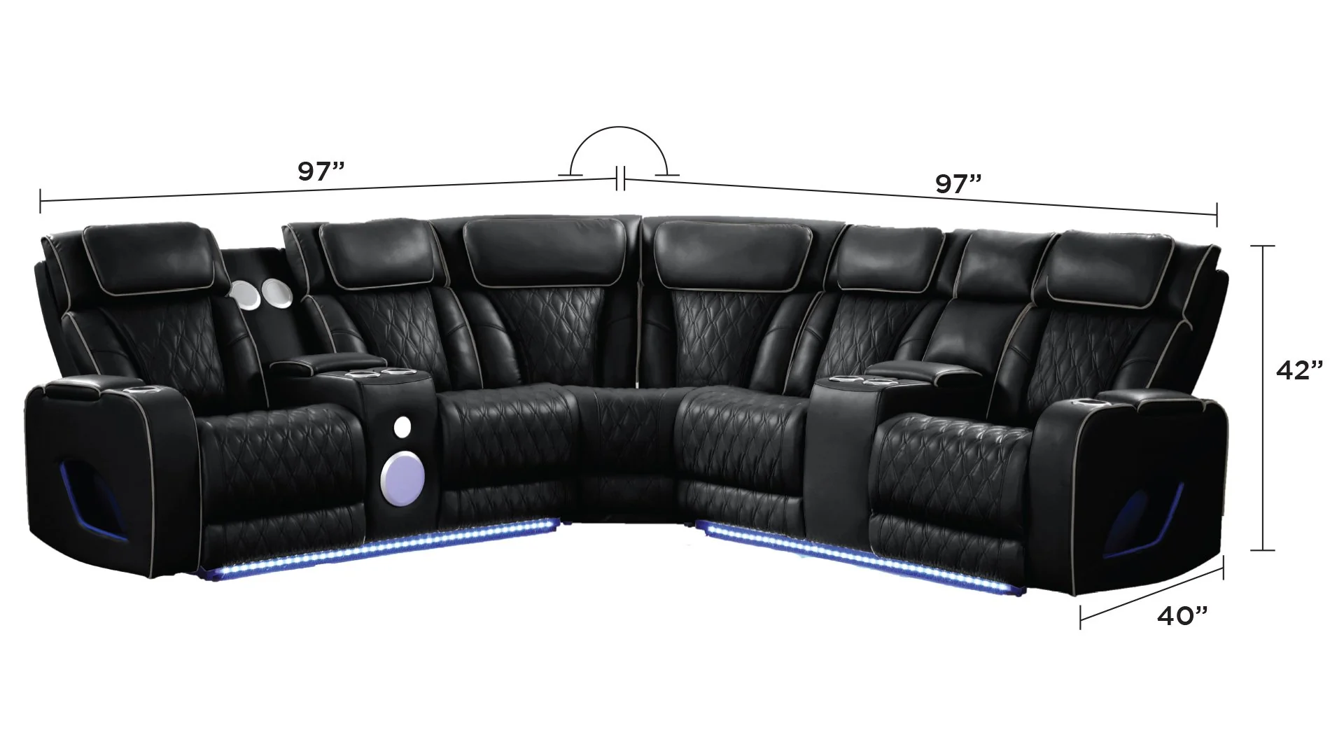 Fortuner Sectional Black - Image 2