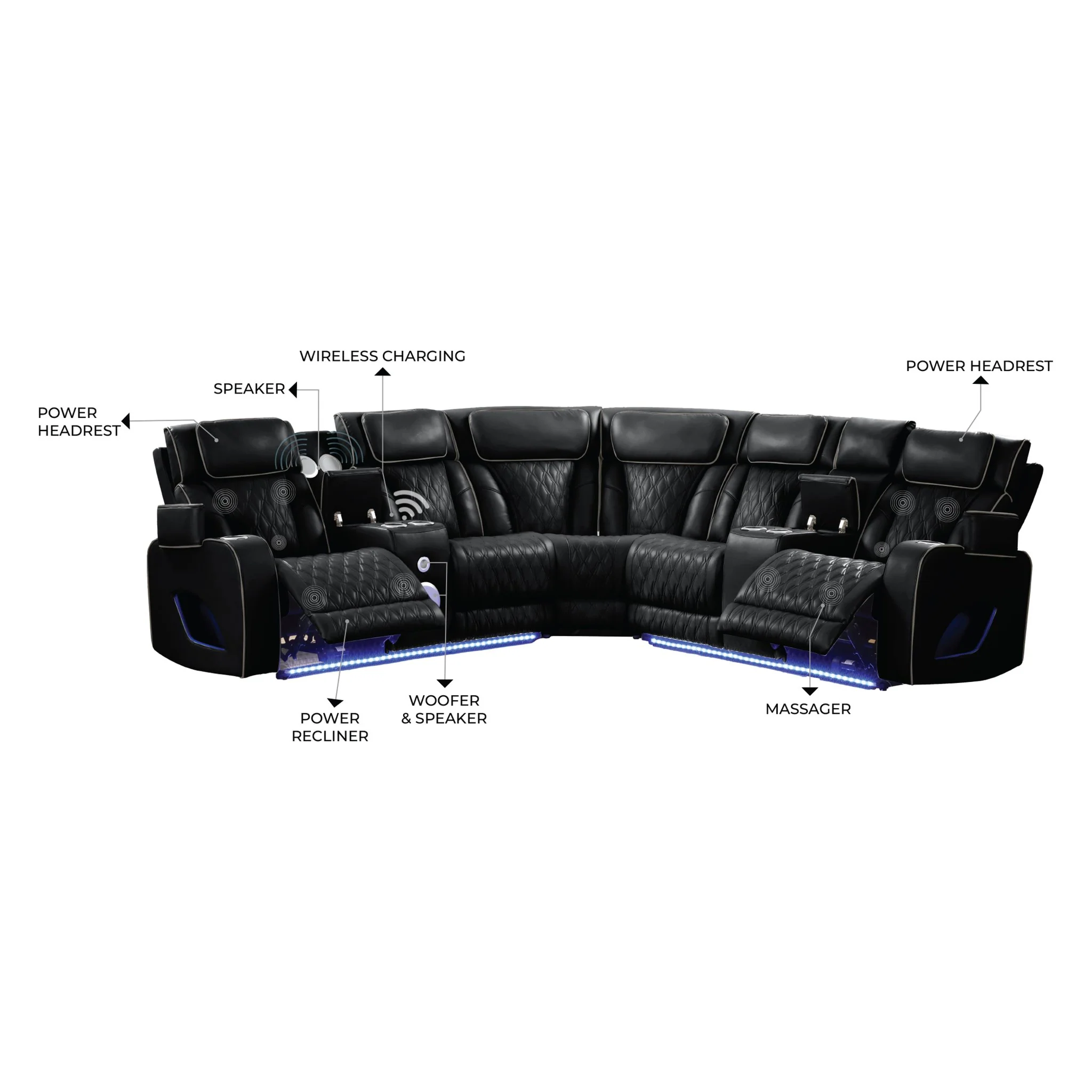 Fortuner Sectional Black - Image 7